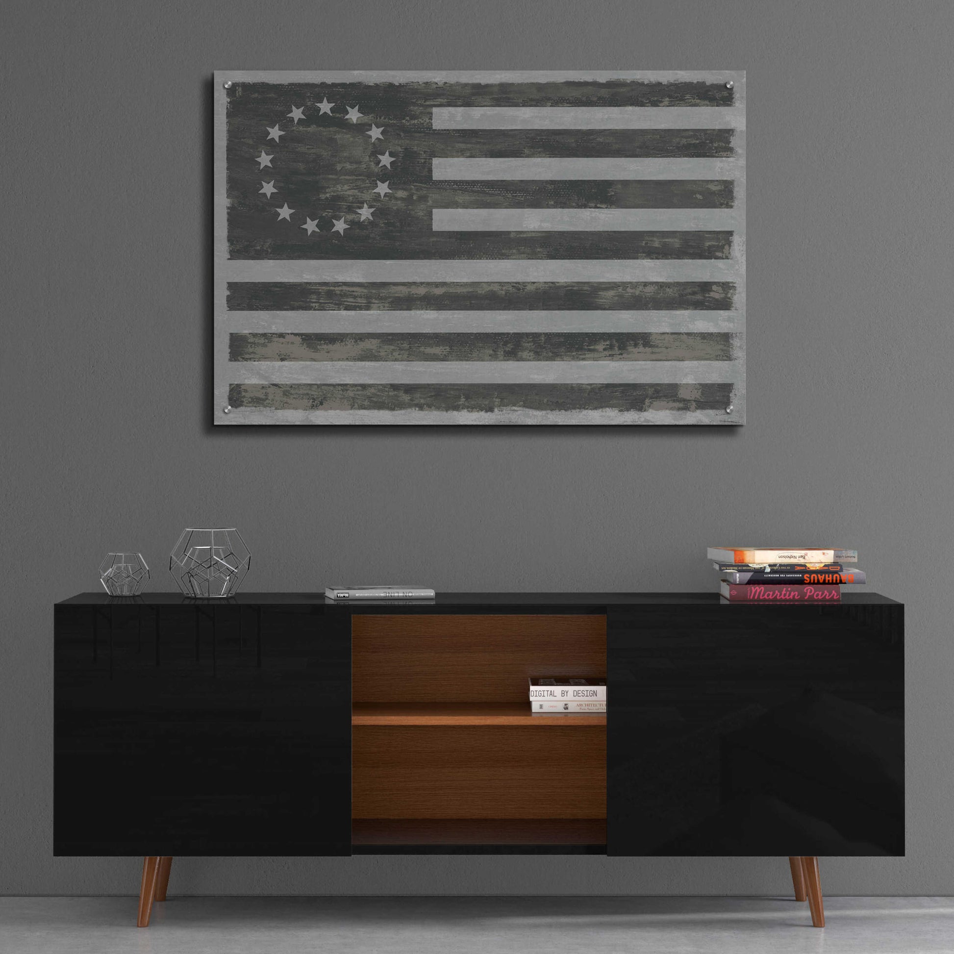 Epic Art 'Slate American Flag' by Sue Schlabach, Acrylic Glass Wall Art,36x24