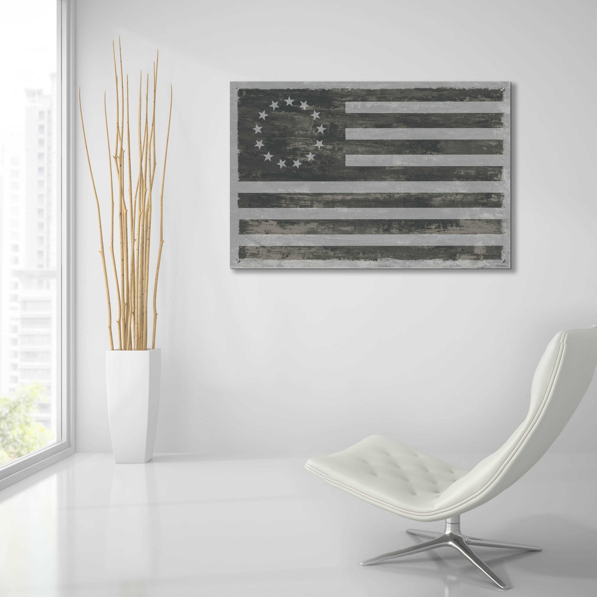 Epic Art 'Slate American Flag' by Sue Schlabach, Acrylic Glass Wall Art,36x24