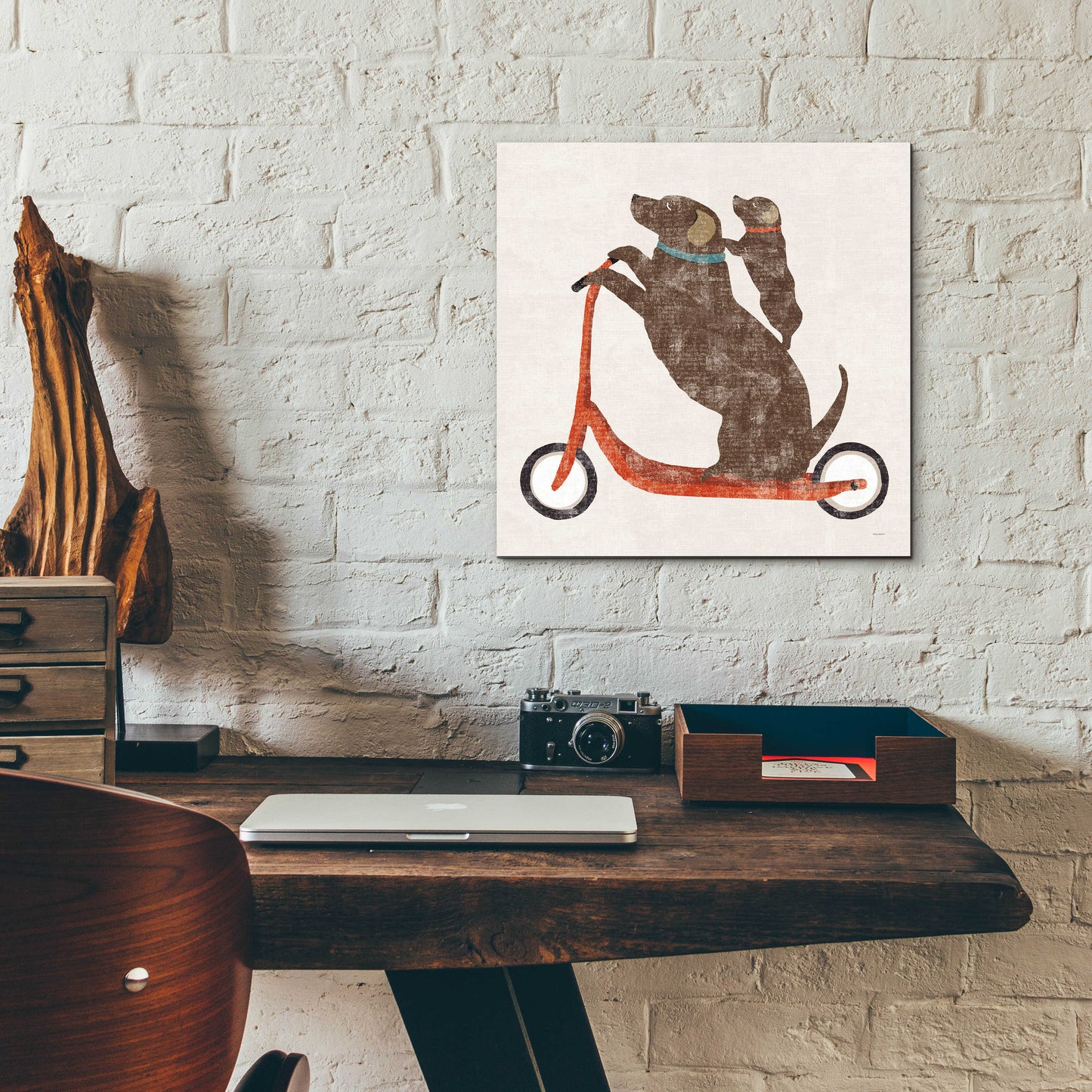 Epic Art 'Lab Scooter Ride' by Sue Schlabach, Acrylic Glass Wall Art,12x12