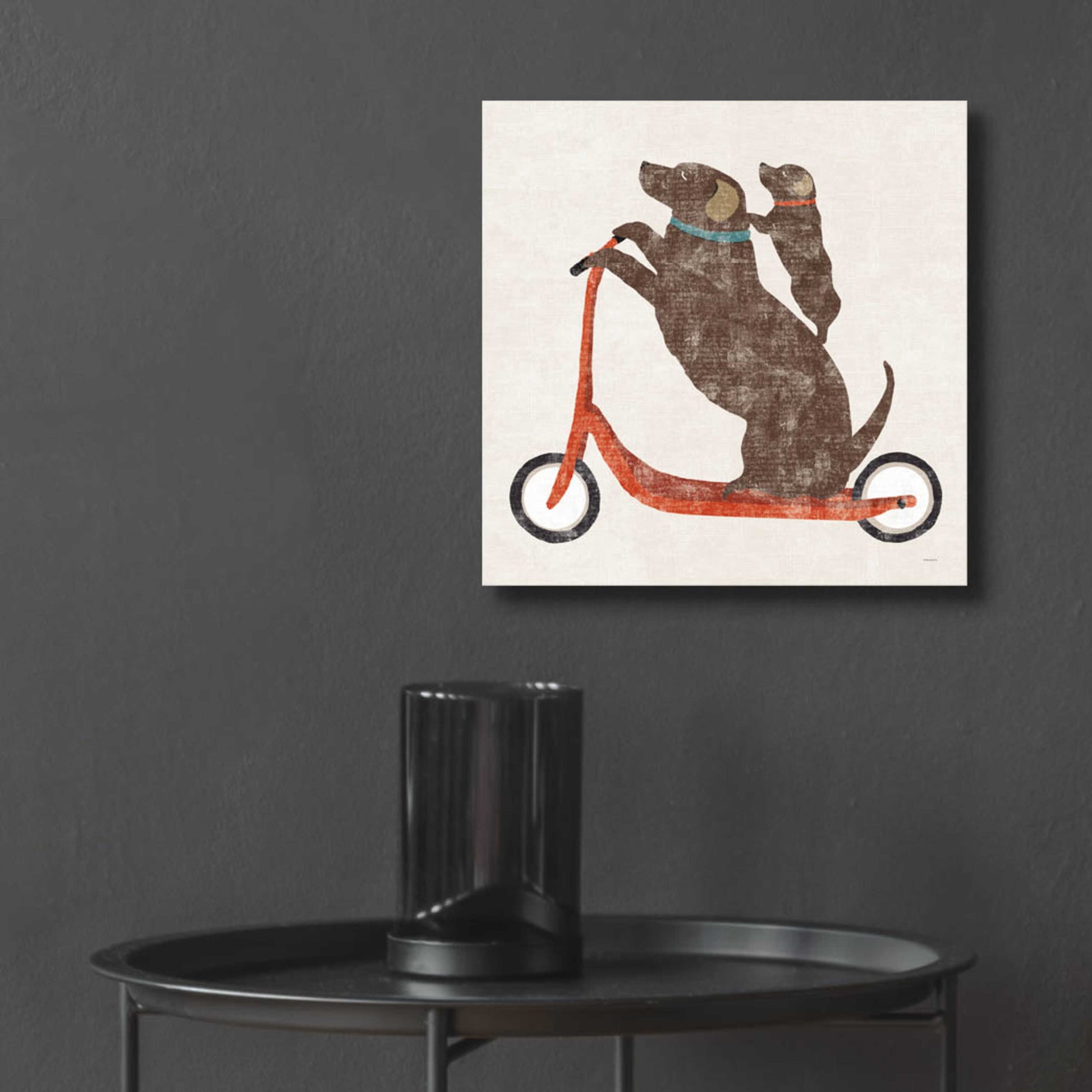 Epic Art 'Lab Scooter Ride' by Sue Schlabach, Acrylic Glass Wall Art,12x12