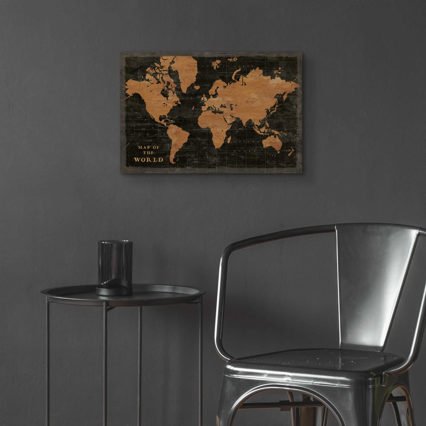 Epic Art 'World Map Industrial' by Sue Schlabach, Acrylic Glass Wall Art,24x16