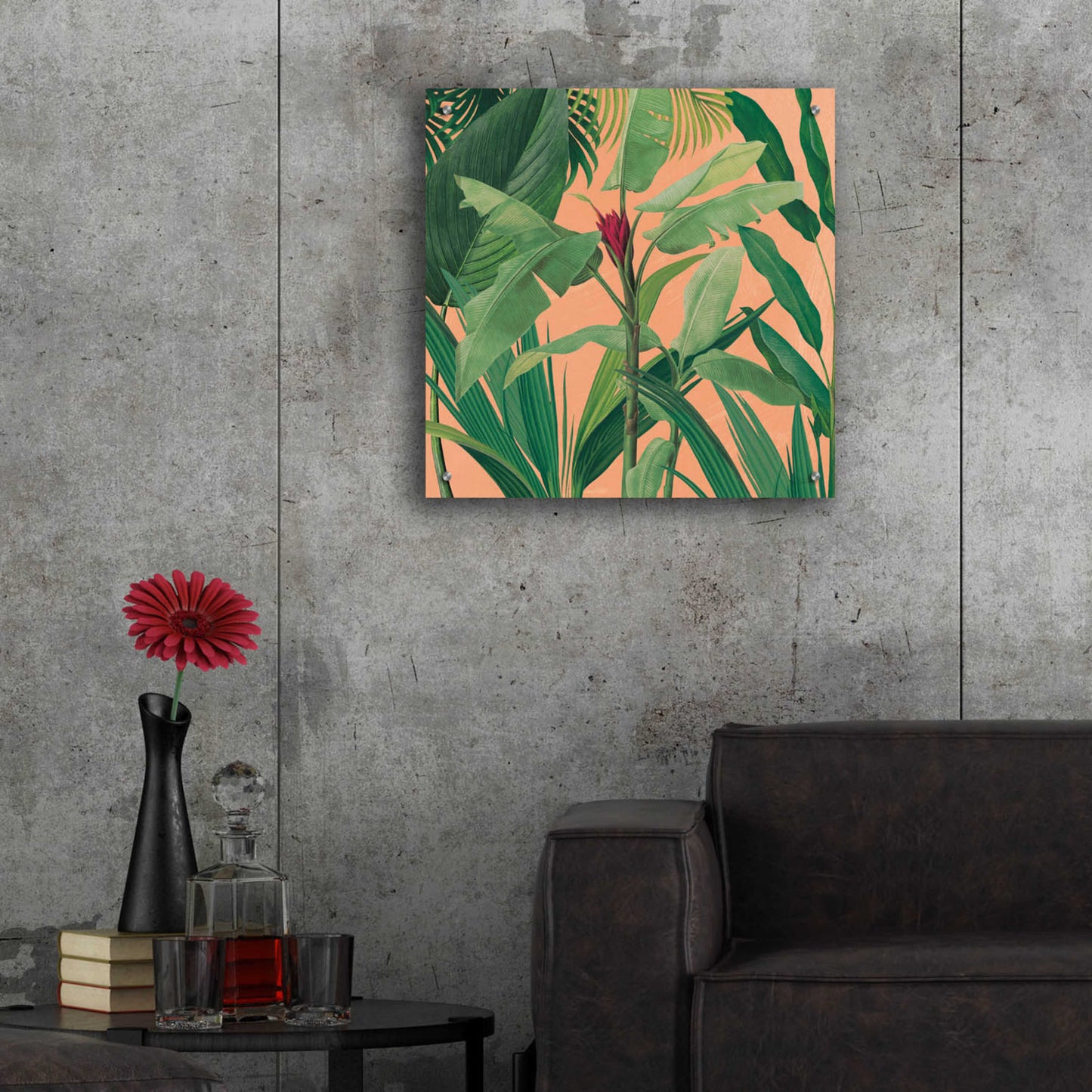 Epic Art 'Dramatic Tropical I Boho' by Sue Schlabach, Acrylic Glass Wall Art,24x24