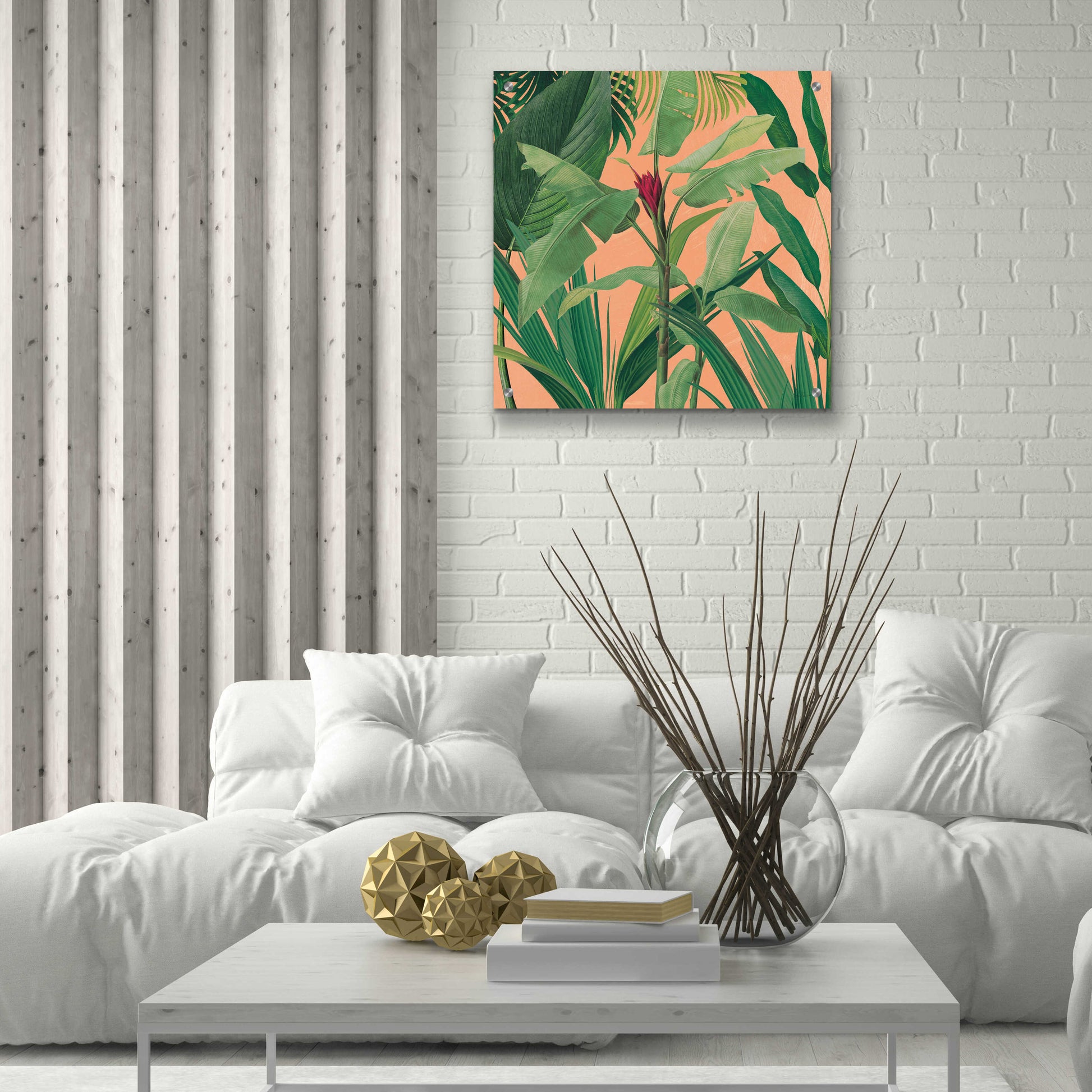 Epic Art 'Dramatic Tropical I Boho' by Sue Schlabach, Acrylic Glass Wall Art,24x24