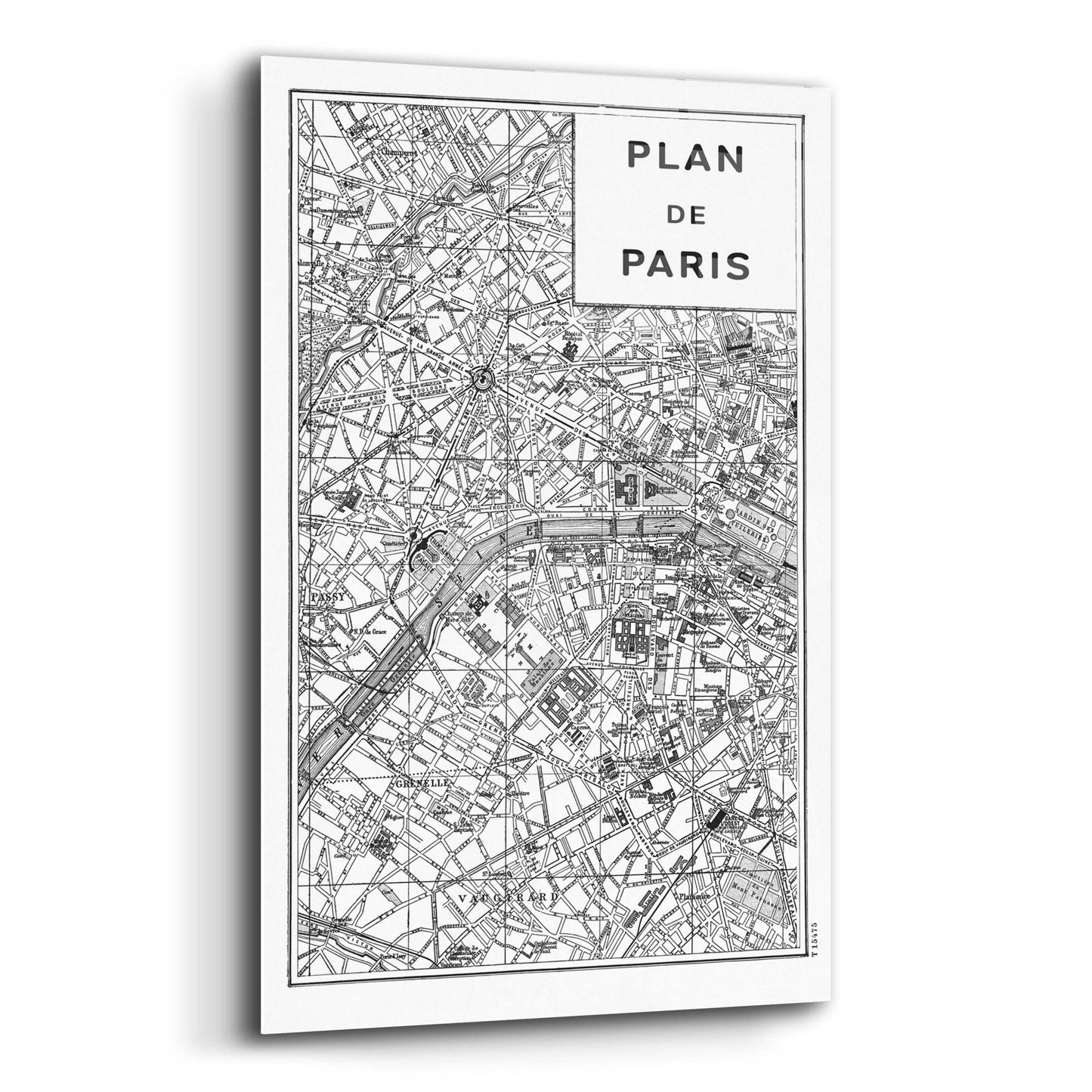 Epic Art 'Inverted Paris Map' by Sue Schlabach, Acrylic Glass Wall Art,12x16