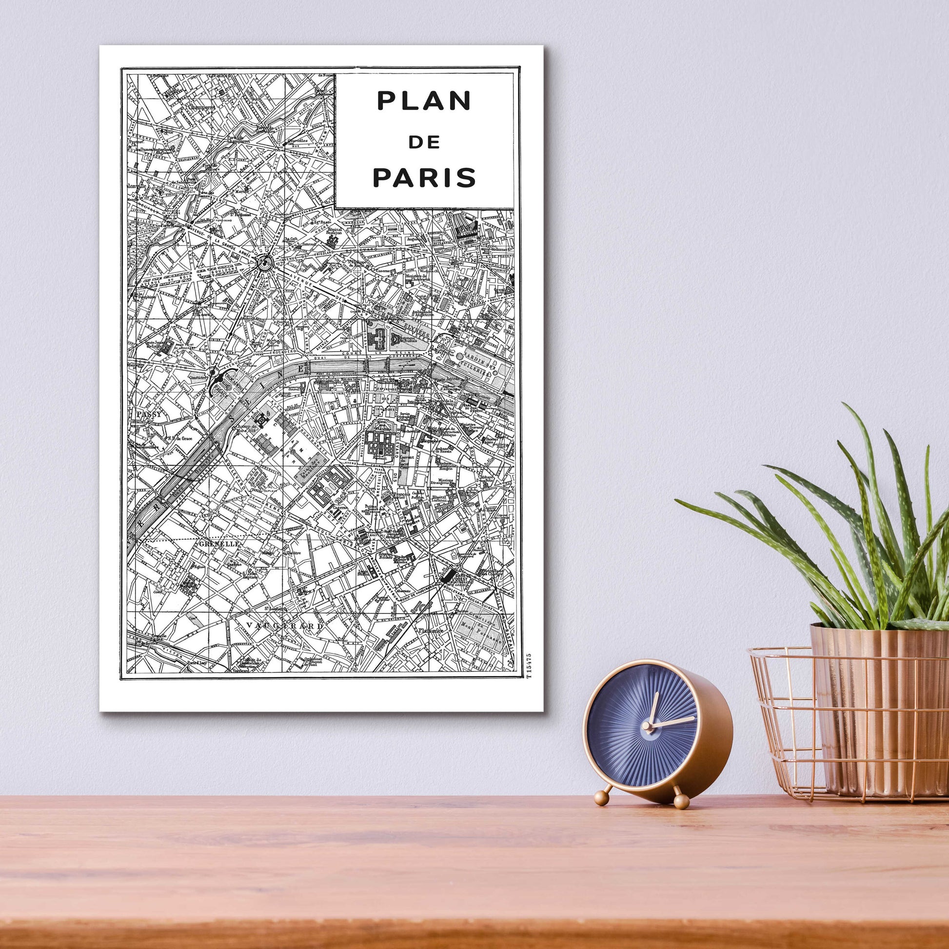 Epic Art 'Inverted Paris Map' by Sue Schlabach, Acrylic Glass Wall Art,12x16