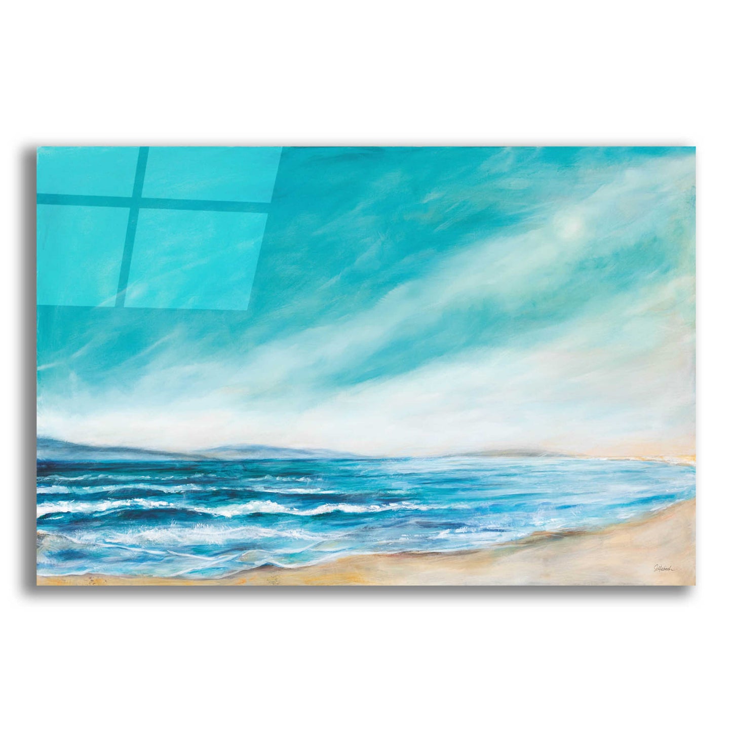 Epic Art 'Islands and Waves' by Sue Schlabach, Acrylic Glass Wall Art,16x12