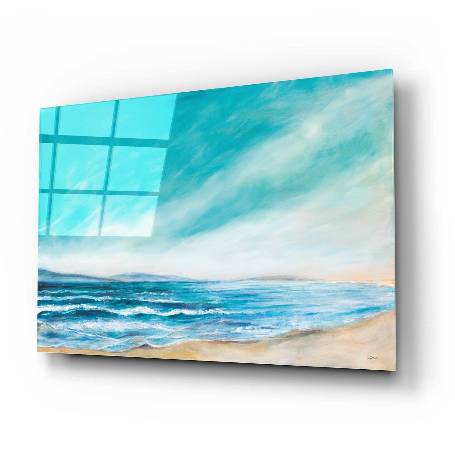 Epic Art 'Islands and Waves' by Sue Schlabach, Acrylic Glass Wall Art,24x16