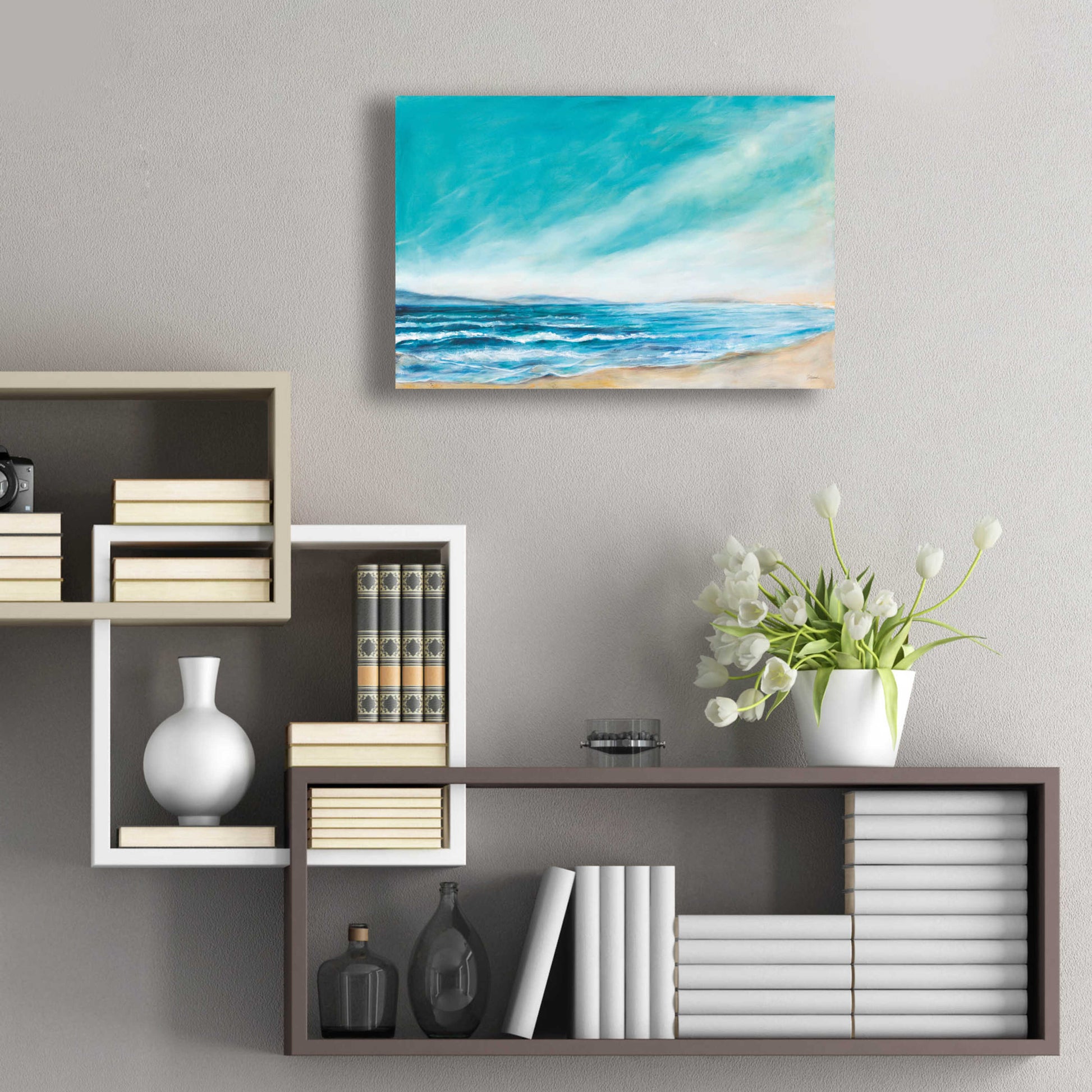 Epic Art 'Islands and Waves' by Sue Schlabach, Acrylic Glass Wall Art,24x16