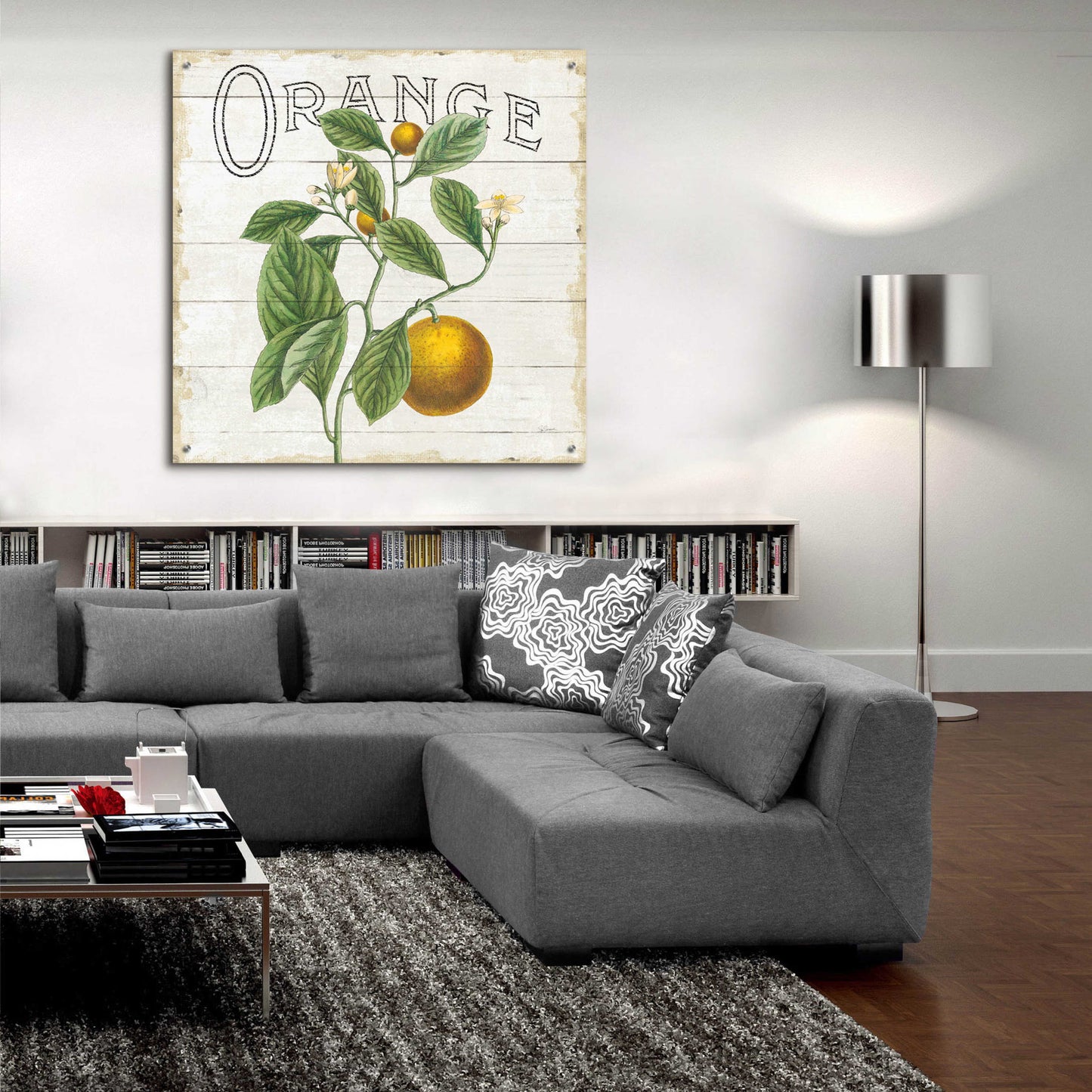 Epic Art 'Classic Citrus VI Shiplap Sq' by Sue Schlabach, Acrylic Glass Wall Art,36x36