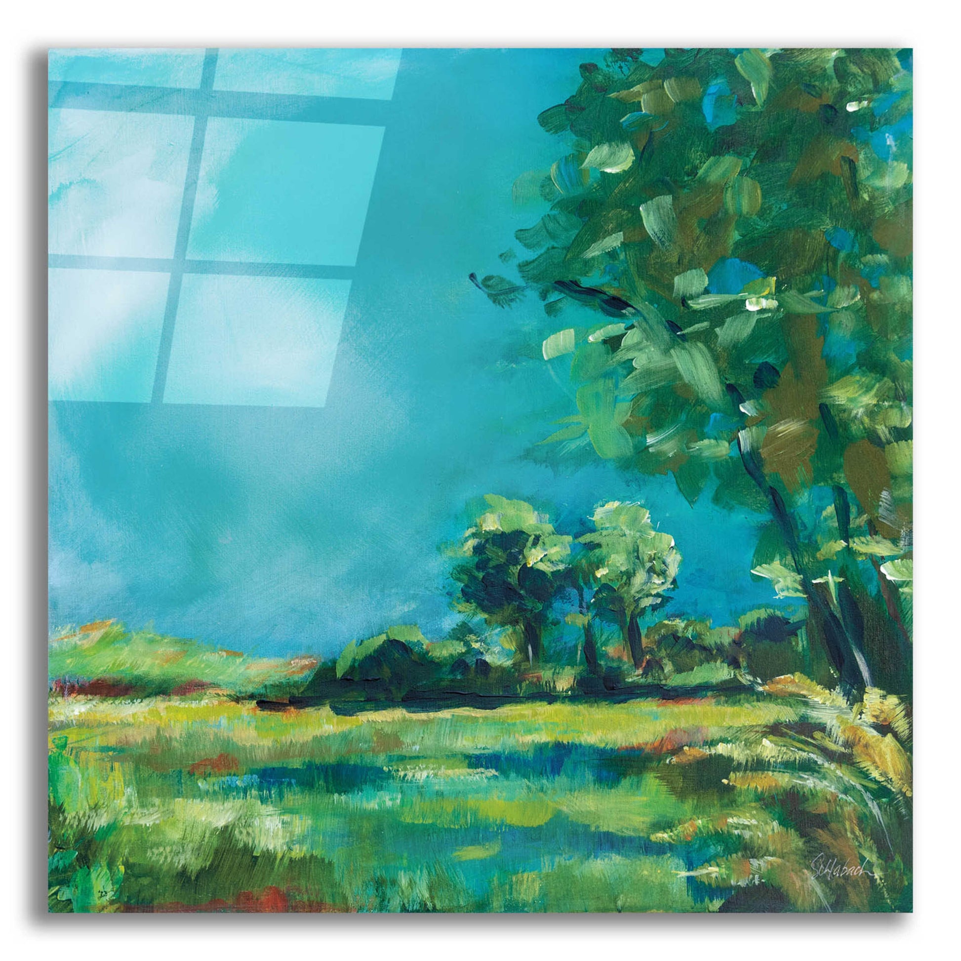 Epic Art 'July Meadow' by Sue Schlabach, Acrylic Glass Wall Art,12x12