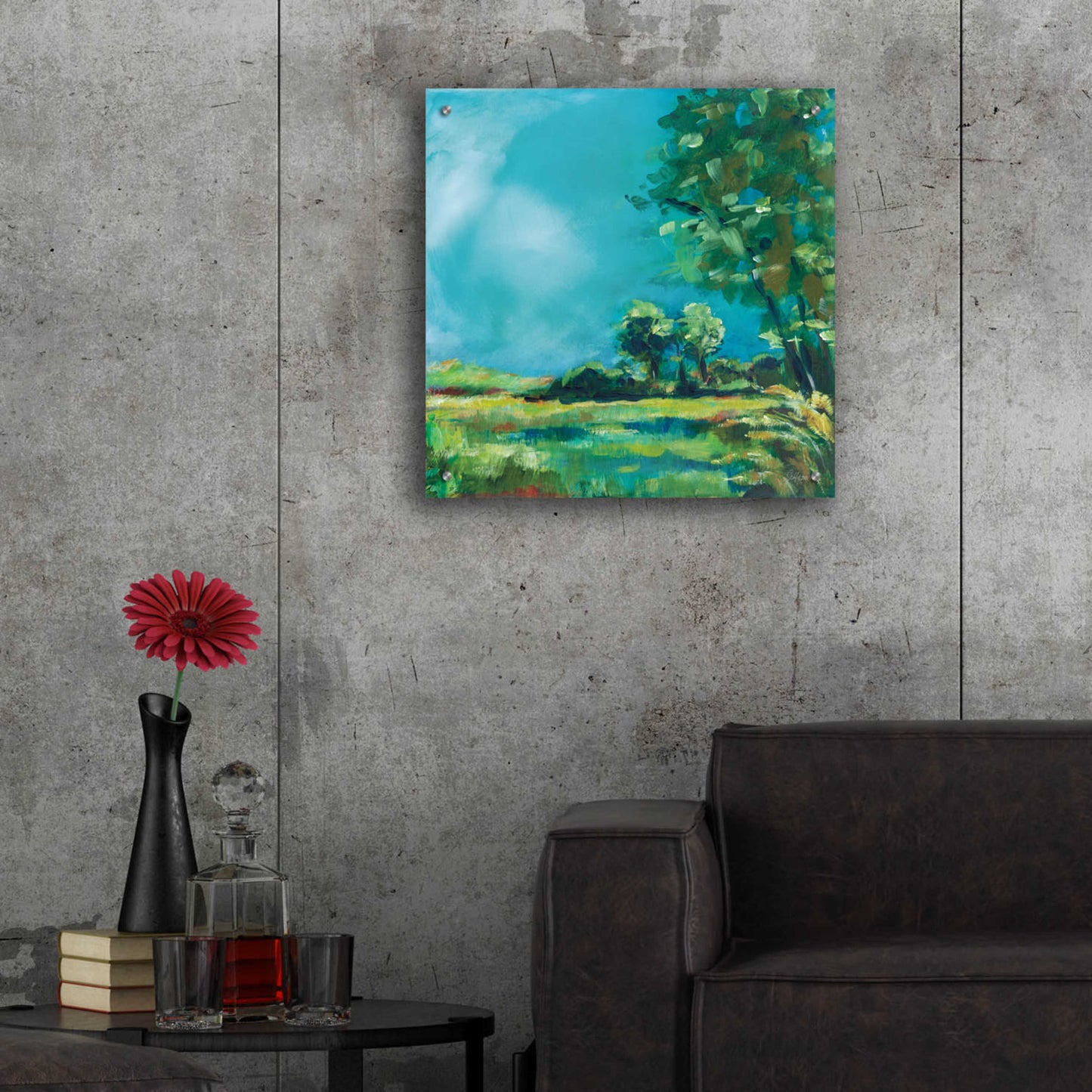 Epic Art 'July Meadow' by Sue Schlabach, Acrylic Glass Wall Art,24x24