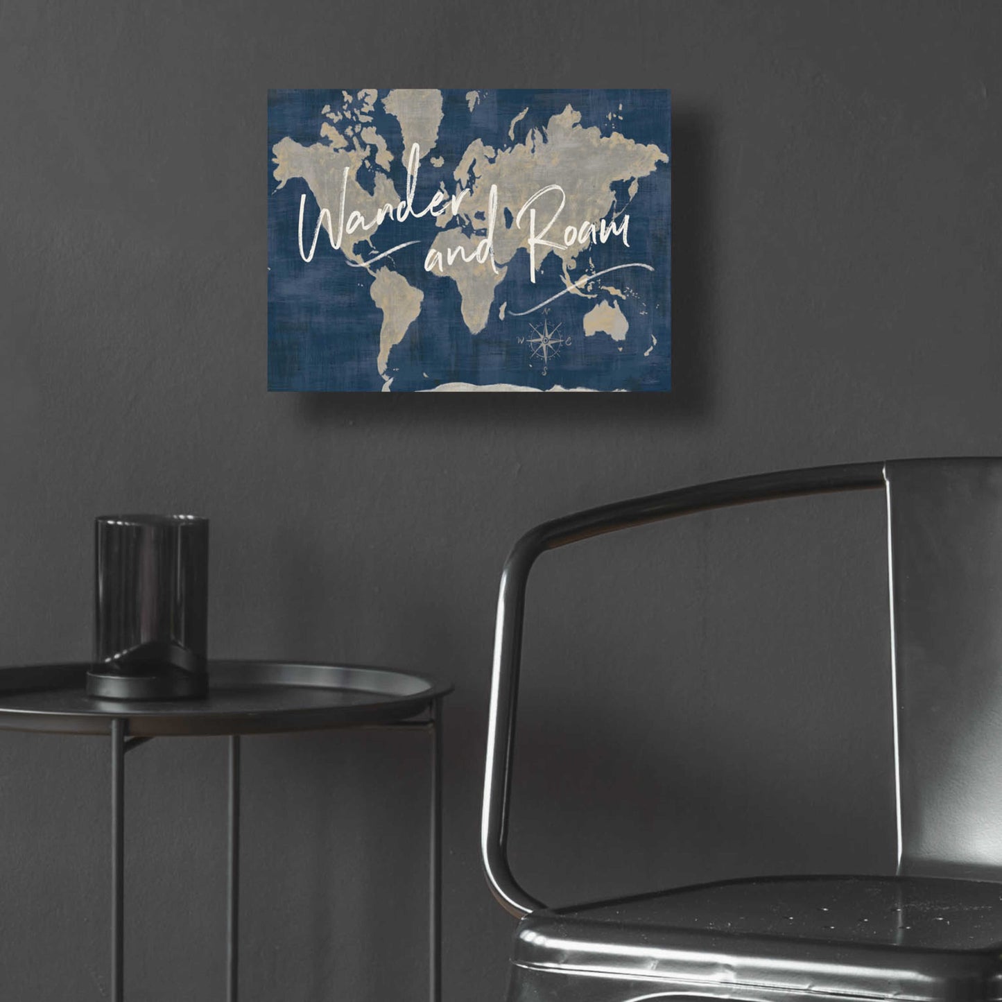 Epic Art 'World Map Collage Deep Wander' by Sue Schlabach, Acrylic Glass Wall Art,16x12