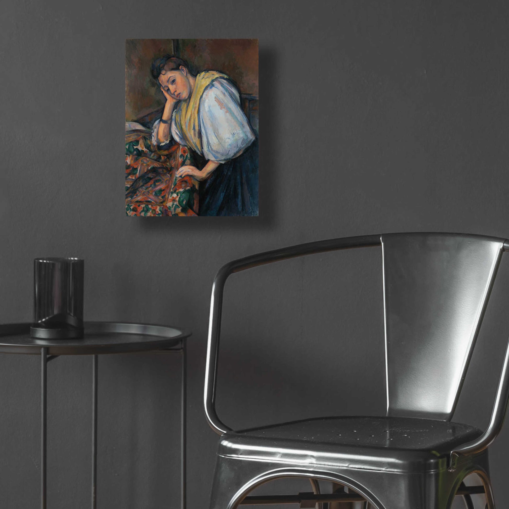 Epic Art 'Young Italian Woman At A Table' by Paul Cezanne, Acrylic Glass Wall Art,12x16