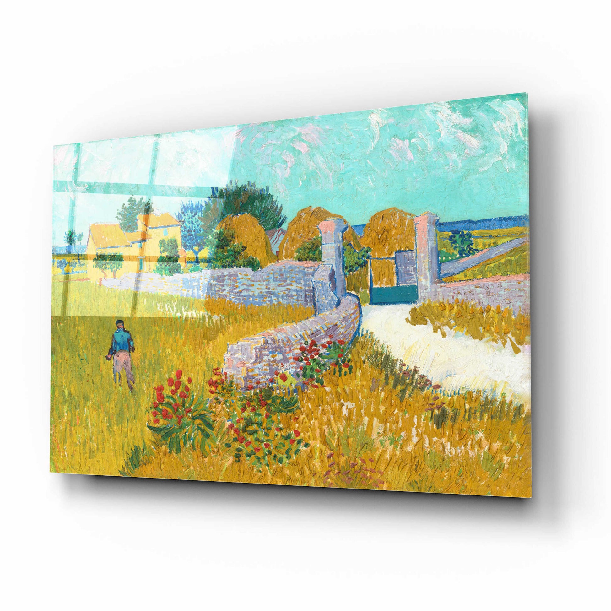 Epic Art 'Farmhouse in provence' by Van Gogh, Acrylic Glass Wall Art,16x12