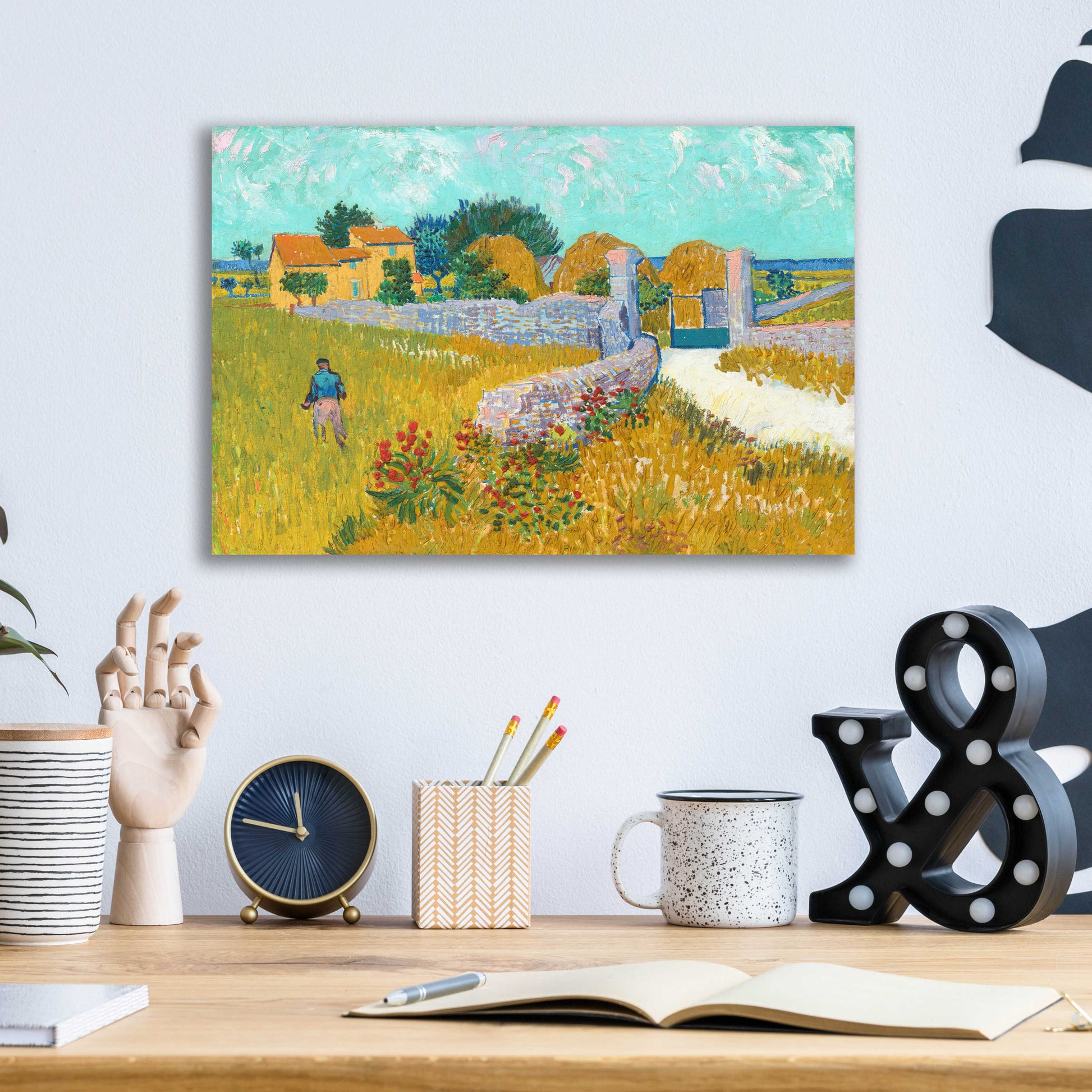 Epic Art 'Farmhouse in provence' by Van Gogh, Acrylic Glass Wall Art,16x12