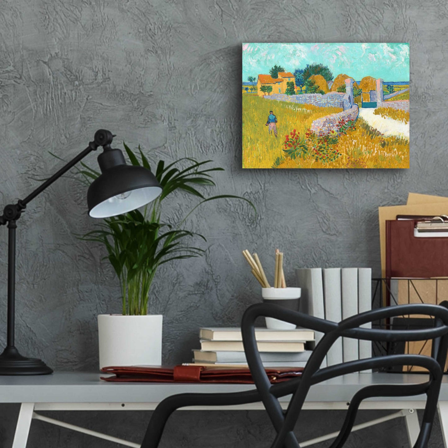 Epic Art 'Farmhouse in provence' by Van Gogh, Acrylic Glass Wall Art,16x12