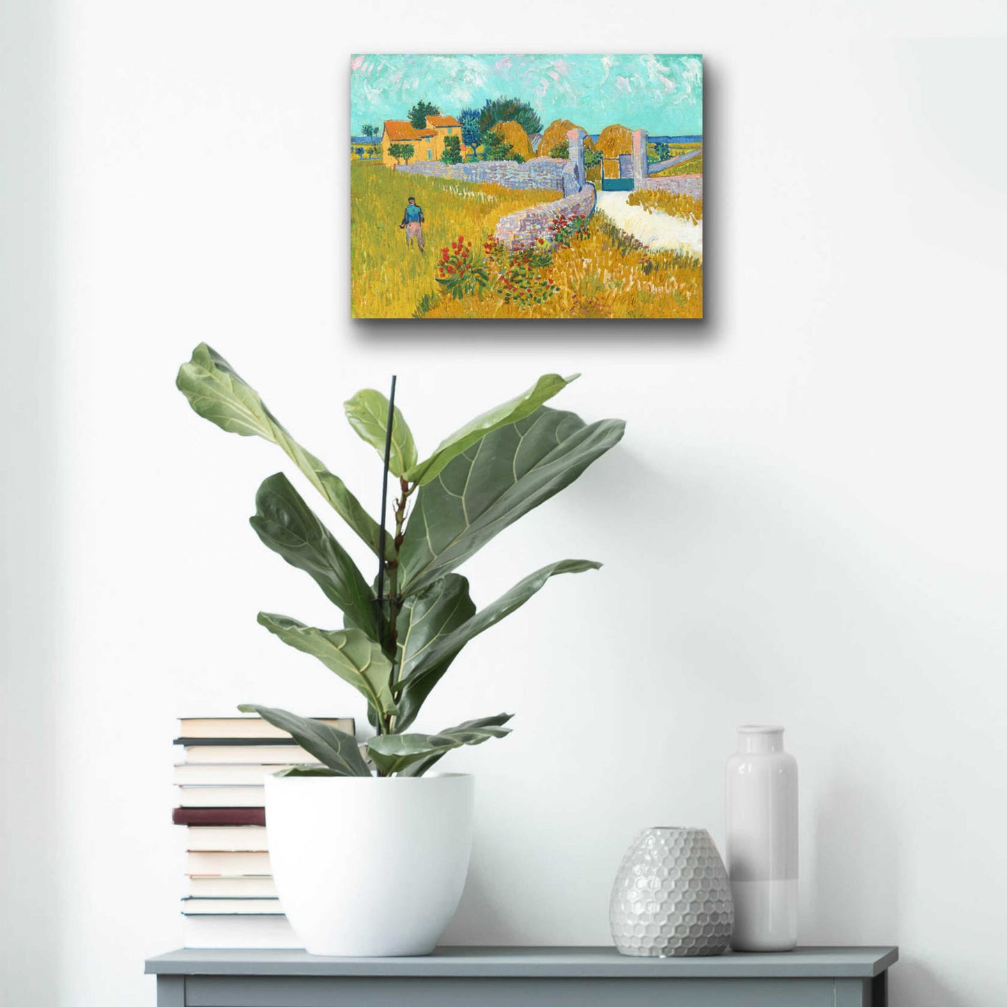 Epic Art 'Farmhouse in provence' by Van Gogh, Acrylic Glass Wall Art,16x12