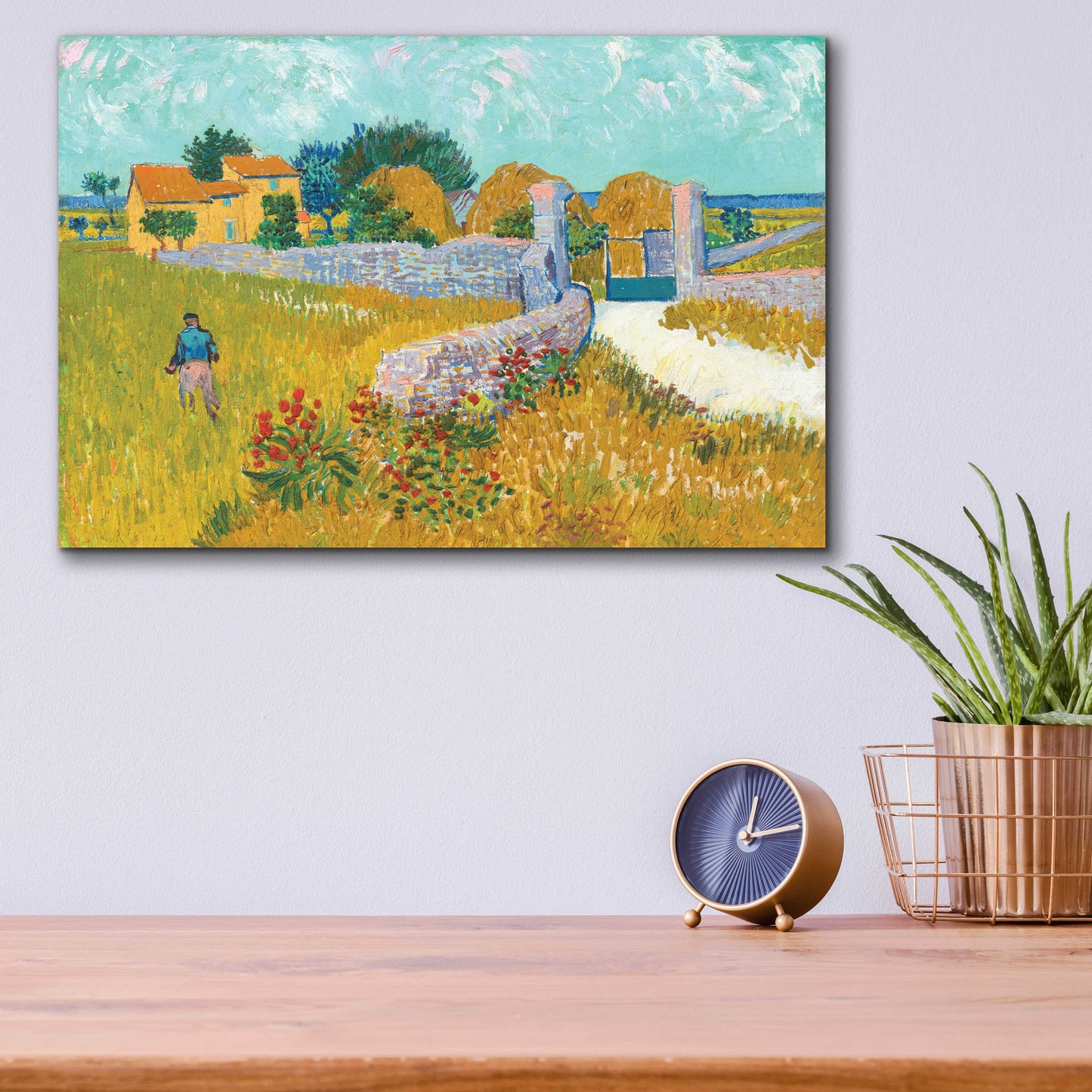 Epic Art 'Farmhouse in provence' by Van Gogh, Acrylic Glass Wall Art,16x12