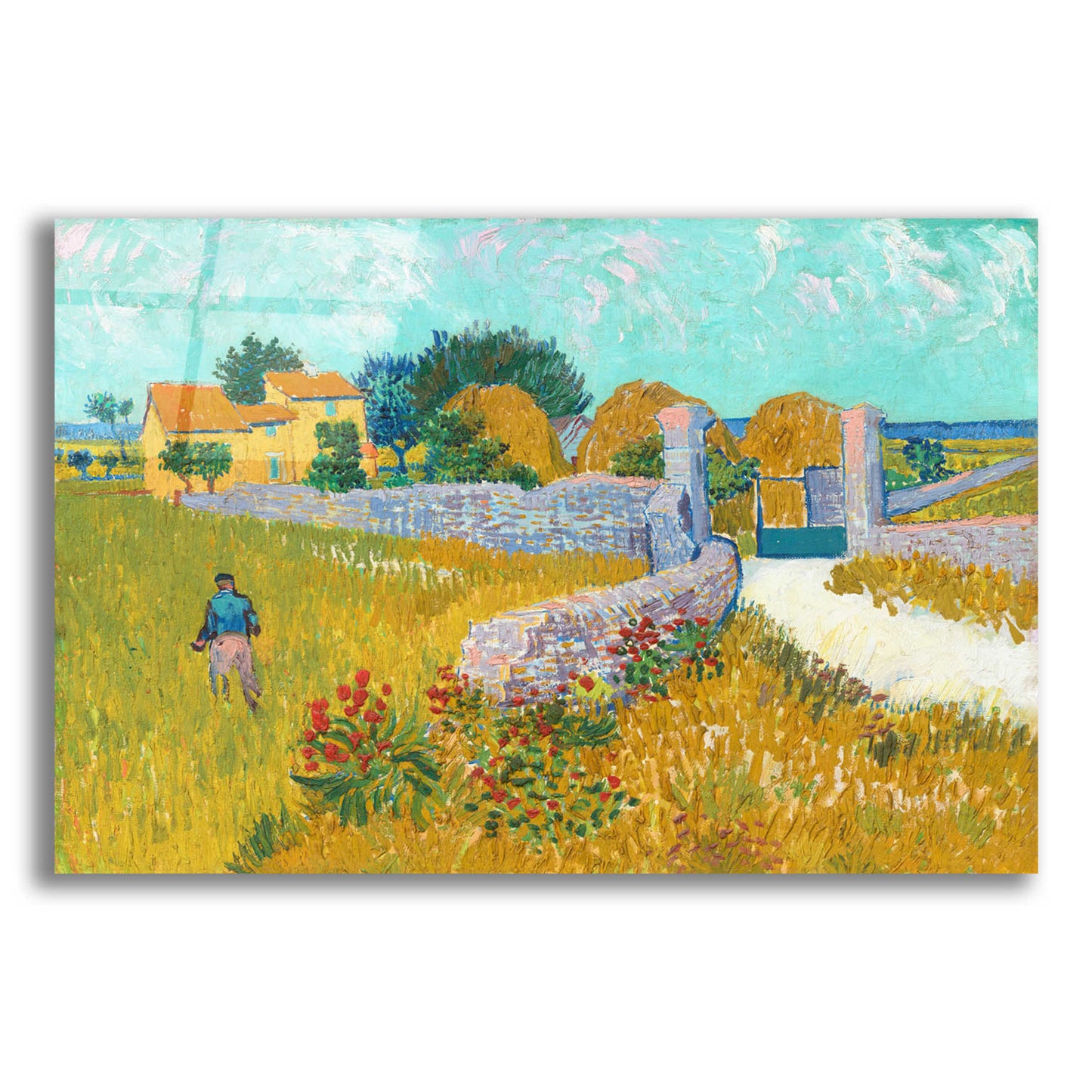 Epic Art 'Farmhouse in provence' by Van Gogh, Acrylic Glass Wall Art,16x12