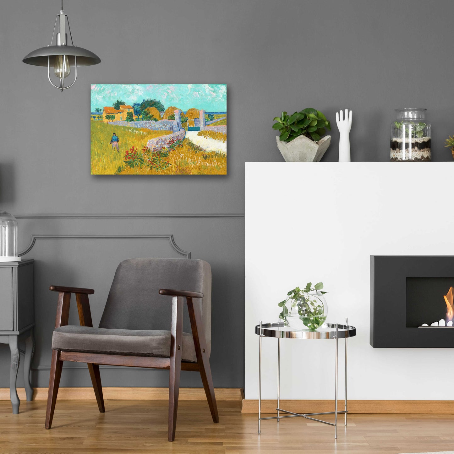 Epic Art 'Farmhouse in provence' by Van Gogh, Acrylic Glass Wall Art,24x16