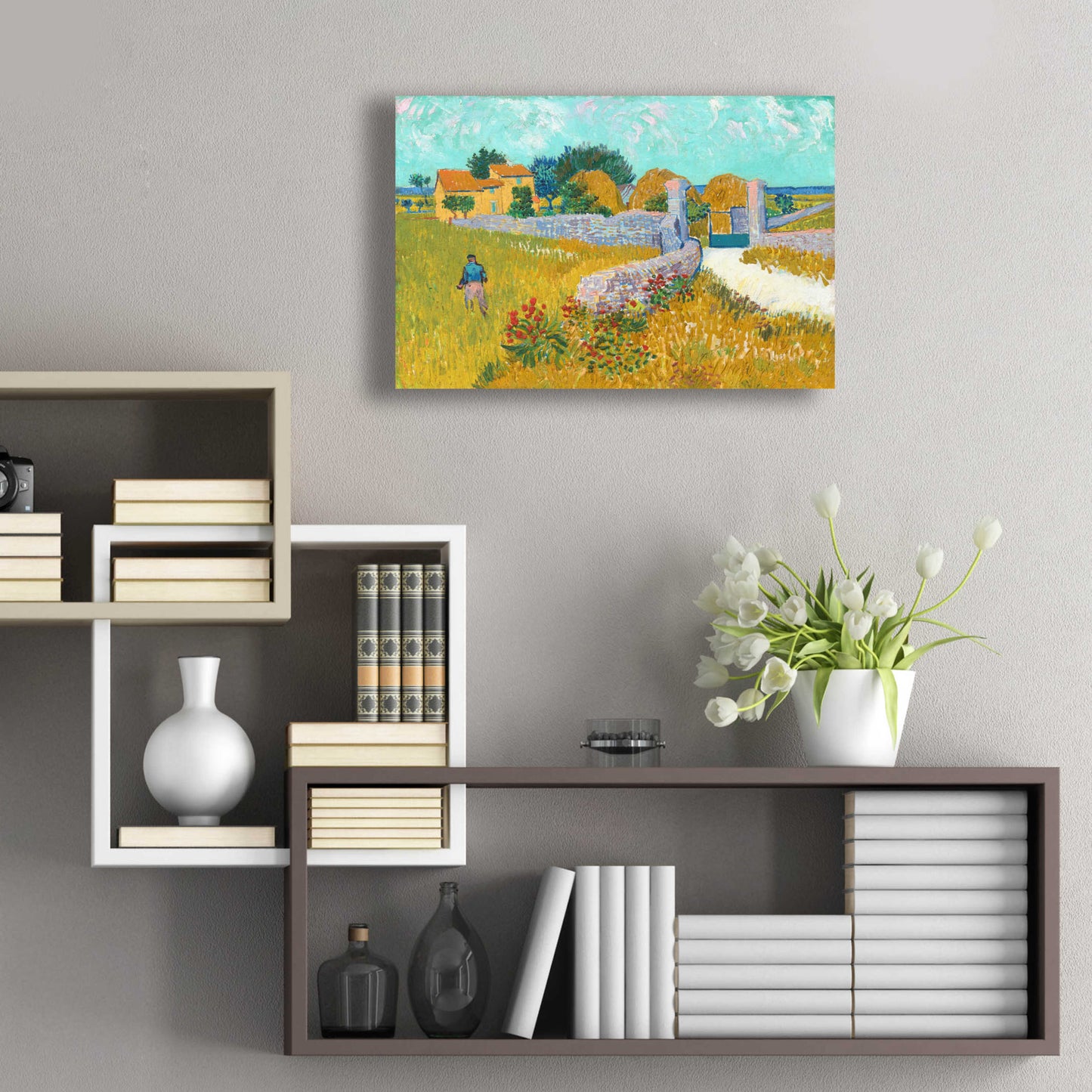 Epic Art 'Farmhouse in provence' by Van Gogh, Acrylic Glass Wall Art,24x16