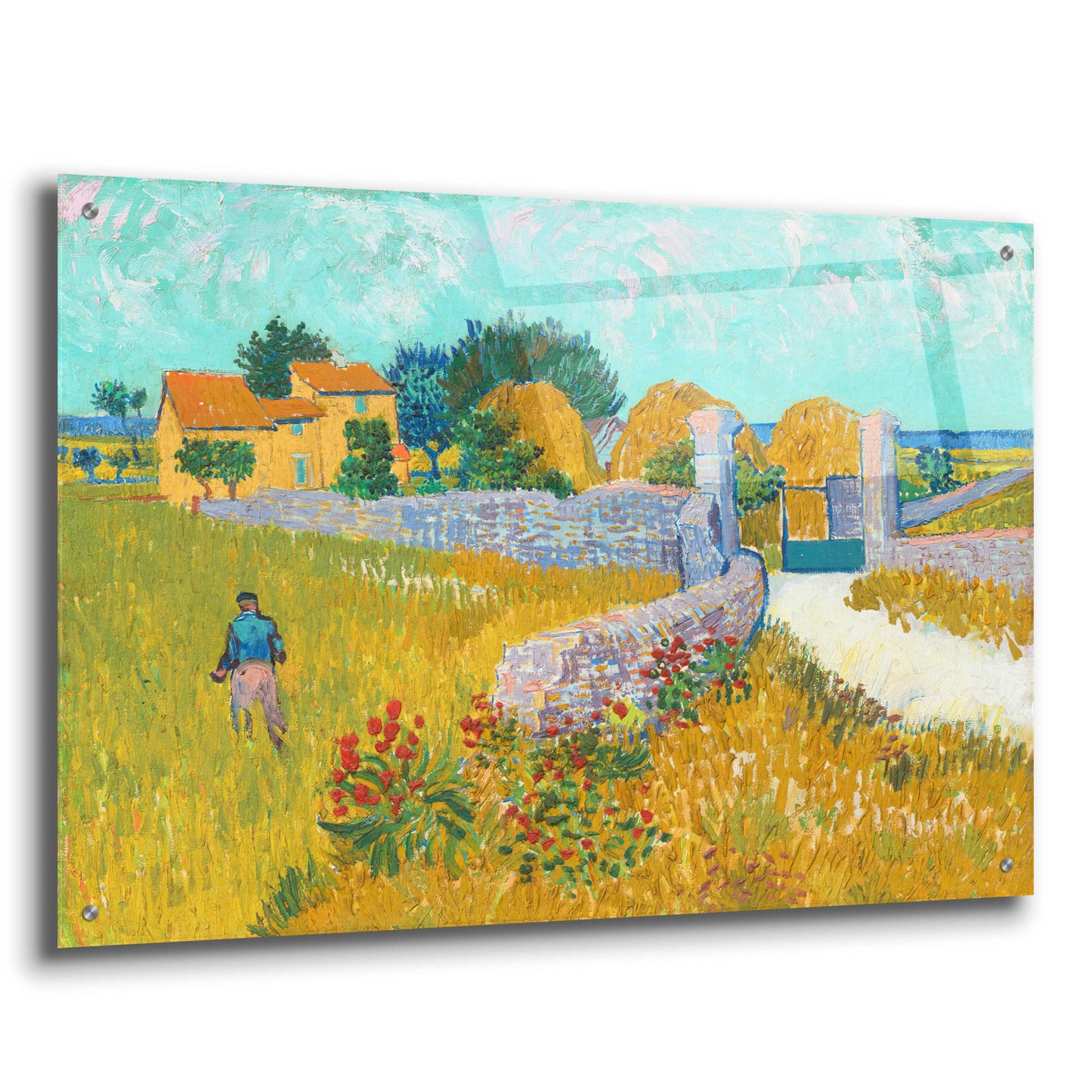 Epic Art 'Farmhouse in provence' by Van Gogh, Acrylic Glass Wall Art,36x24