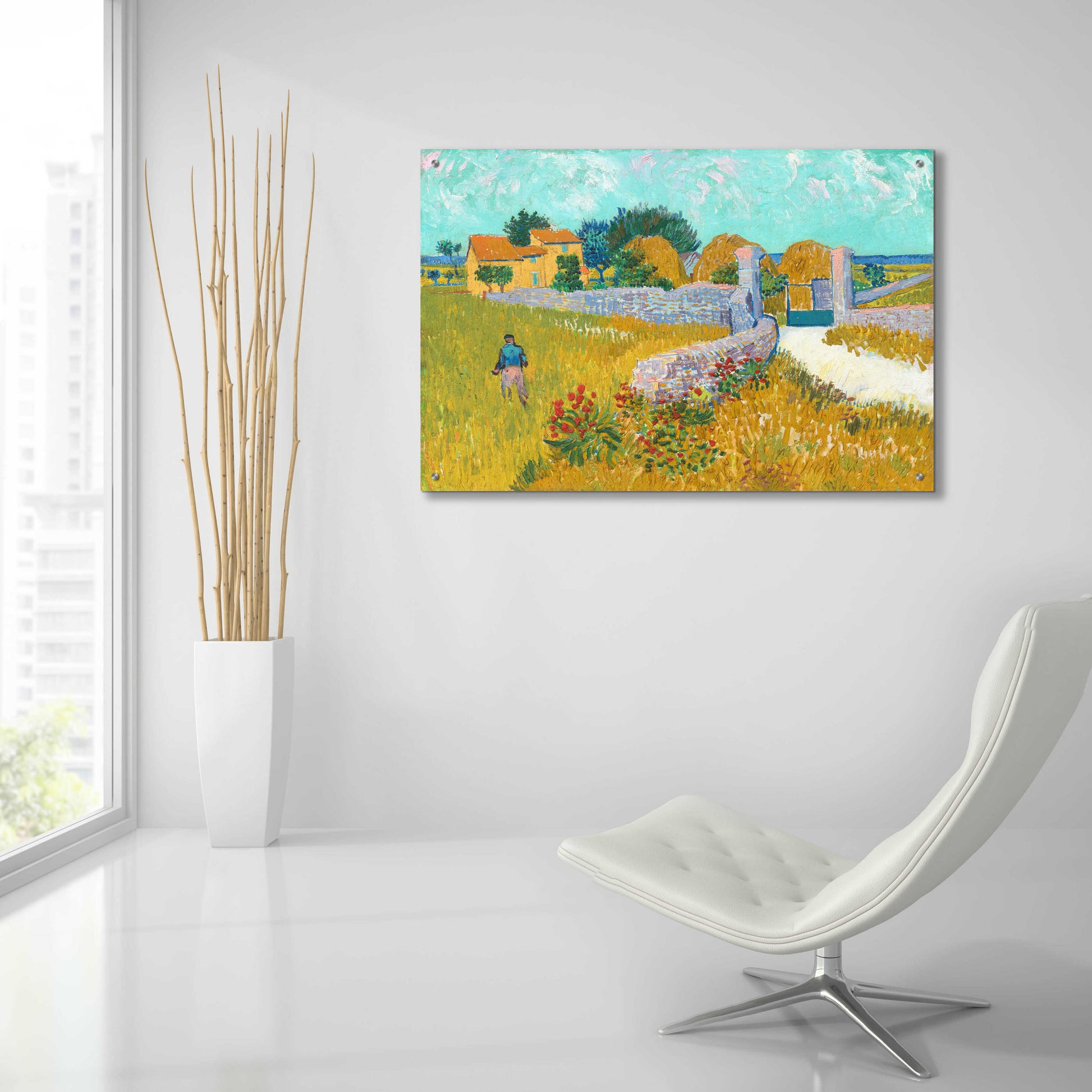 Epic Art 'Farmhouse in provence' by Van Gogh, Acrylic Glass Wall Art,36x24