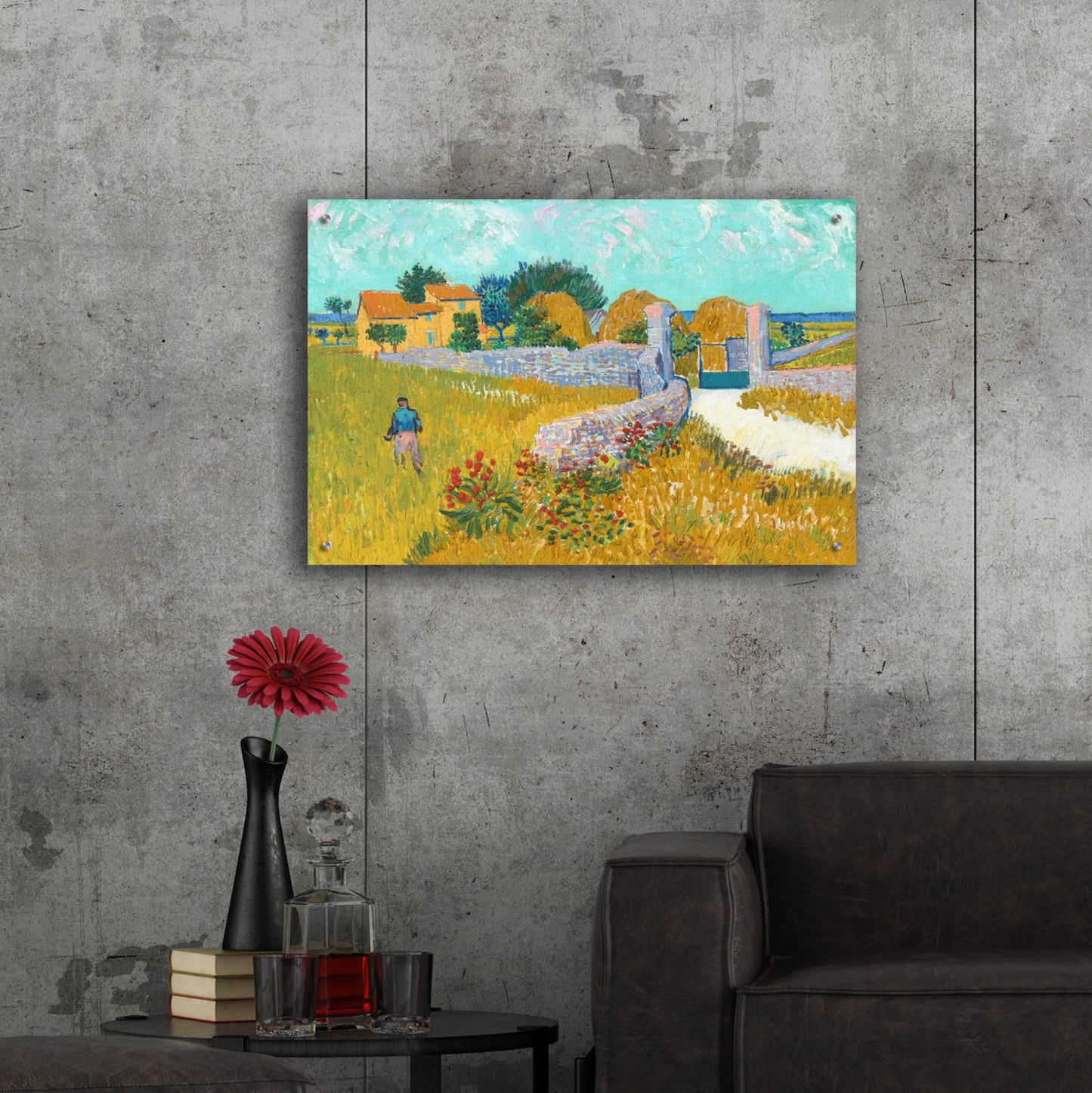 Epic Art 'Farmhouse in provence' by Van Gogh, Acrylic Glass Wall Art,36x24