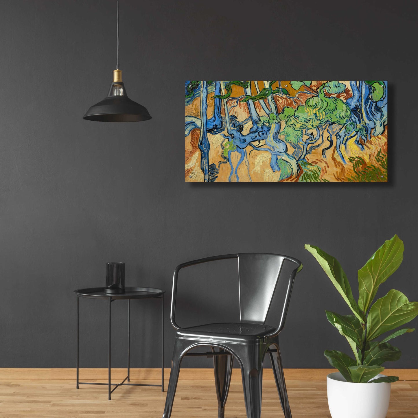 Epic Art 'Tree Roots' by Vincent Van Gogh, Acrylic Glass Wall Art,48x24