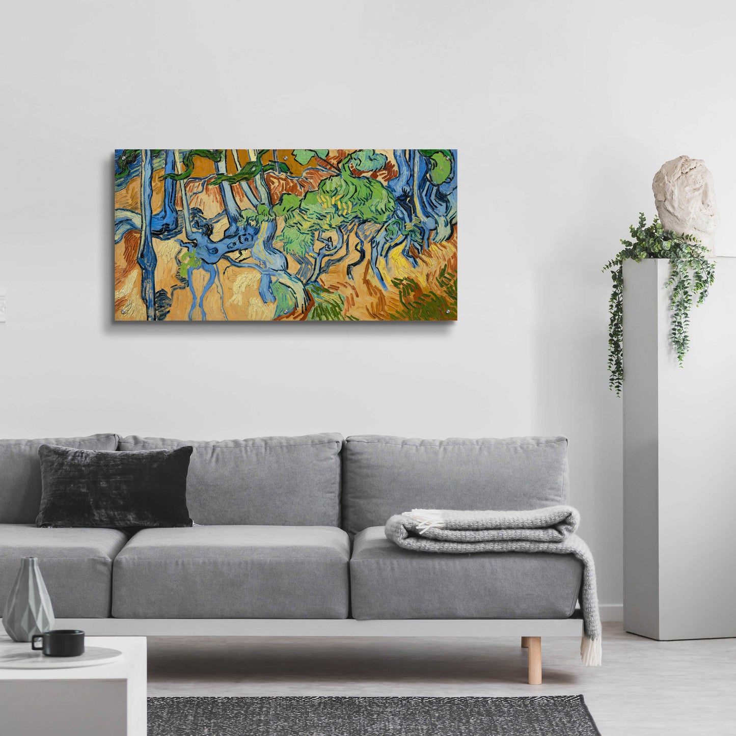 Epic Art 'Tree Roots' by Vincent Van Gogh, Acrylic Glass Wall Art,48x24