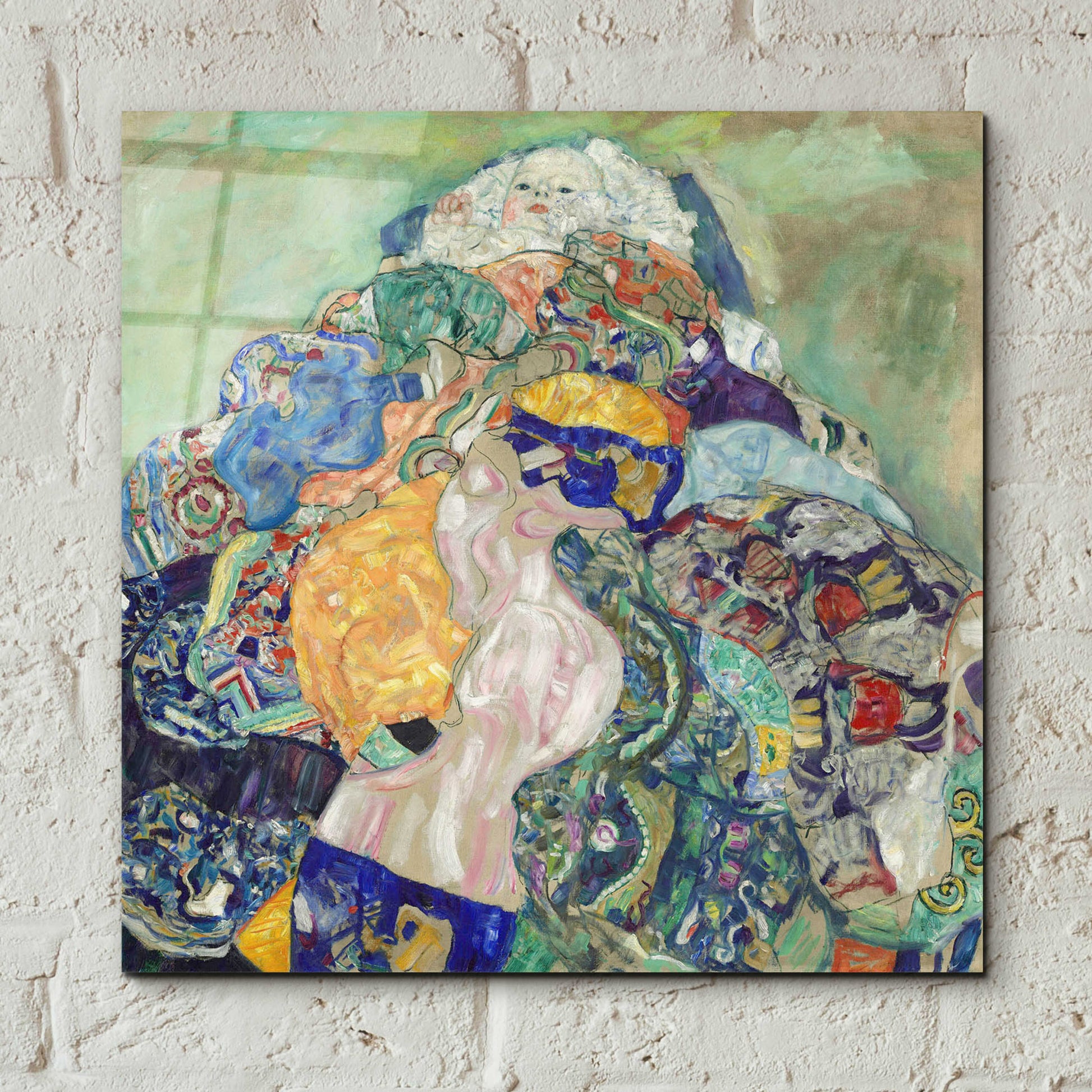 Epic Art 'Baby' by Gustav Klimt, Acrylic Glass Wall Art,12x12