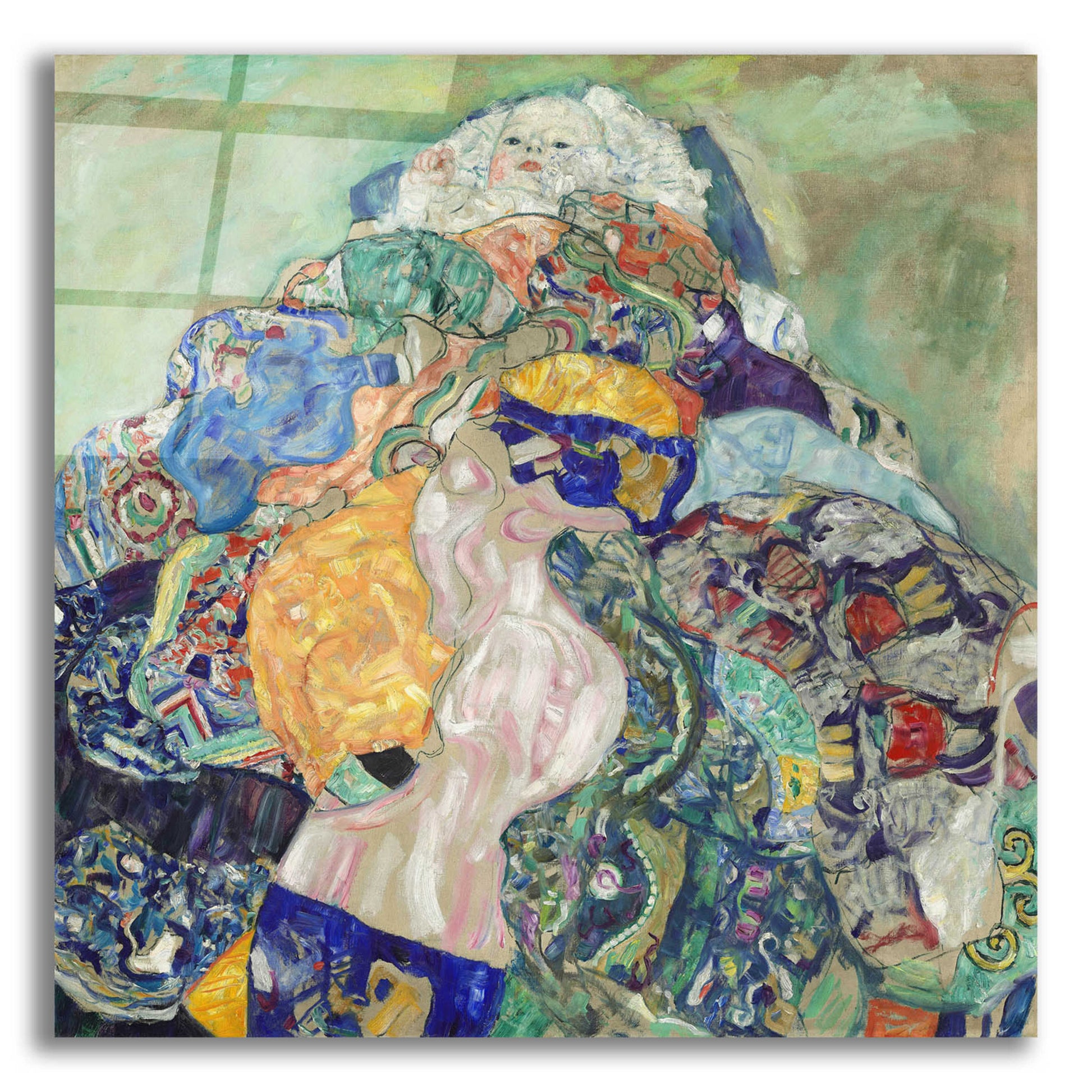 Epic Art 'Baby' by Gustav Klimt, Acrylic Glass Wall Art,12x12