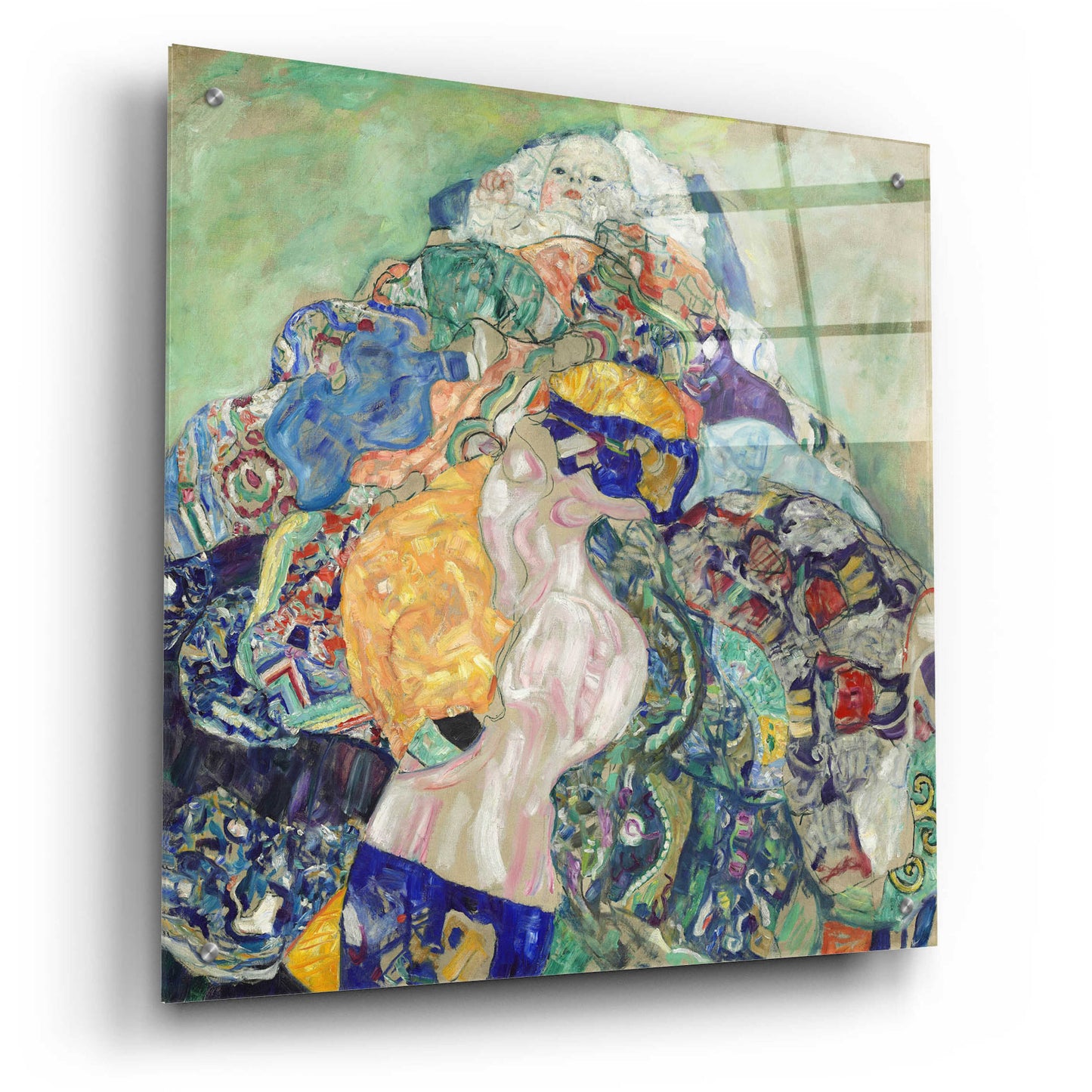 Epic Art 'Baby' by Gustav Klimt, Acrylic Glass Wall Art,24x24