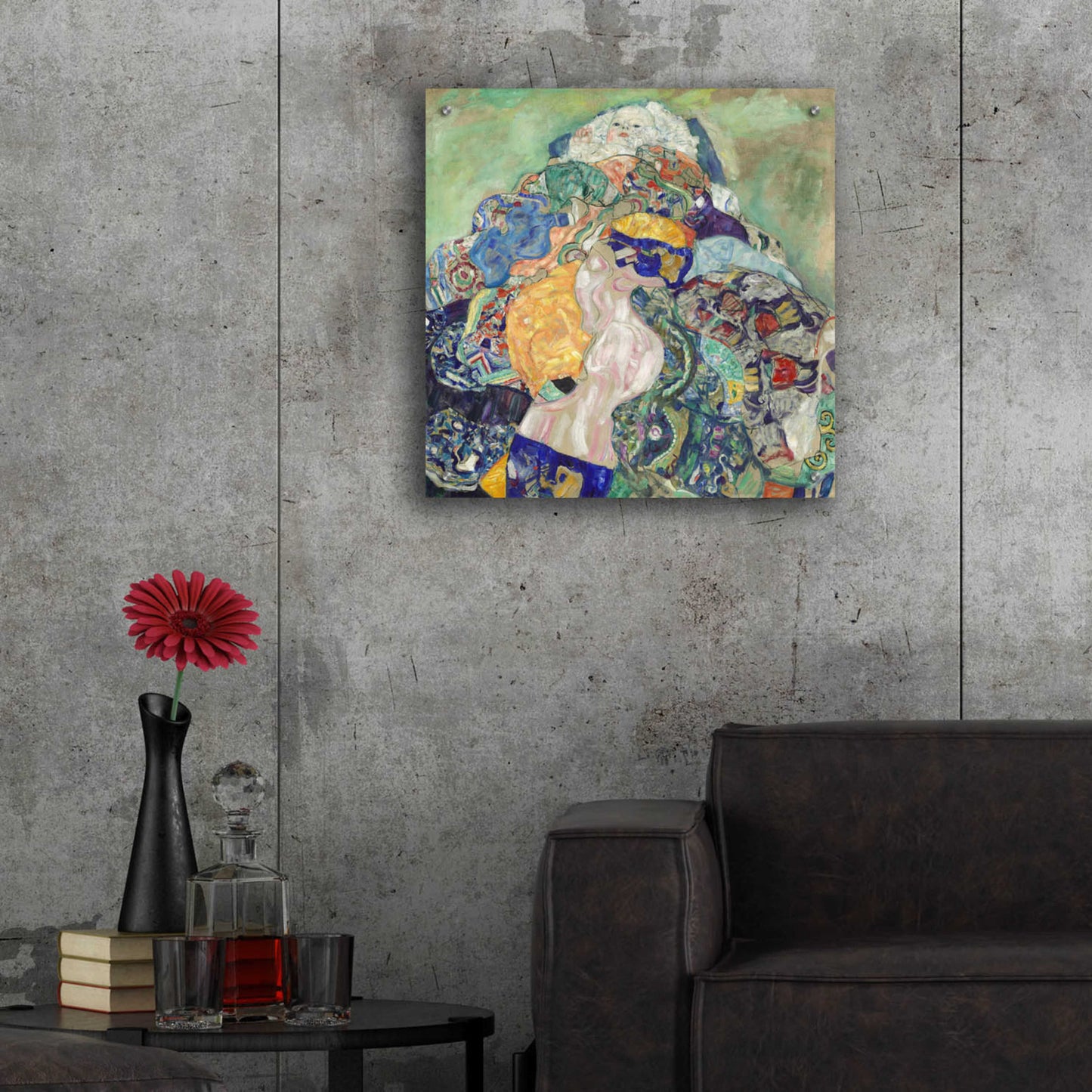 Epic Art 'Baby' by Gustav Klimt, Acrylic Glass Wall Art,24x24