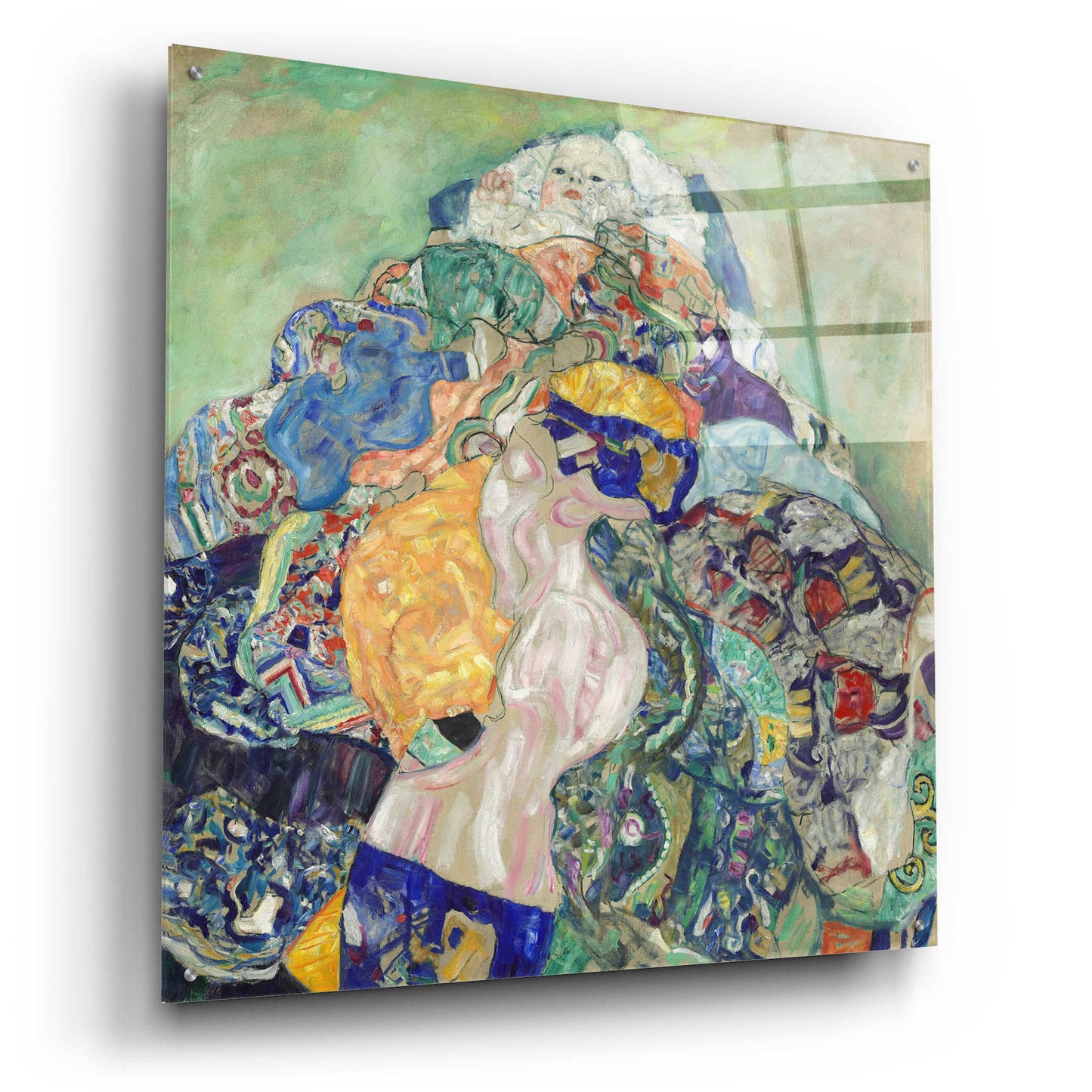 Epic Art 'Baby' by Gustav Klimt, Acrylic Glass Wall Art,36x36