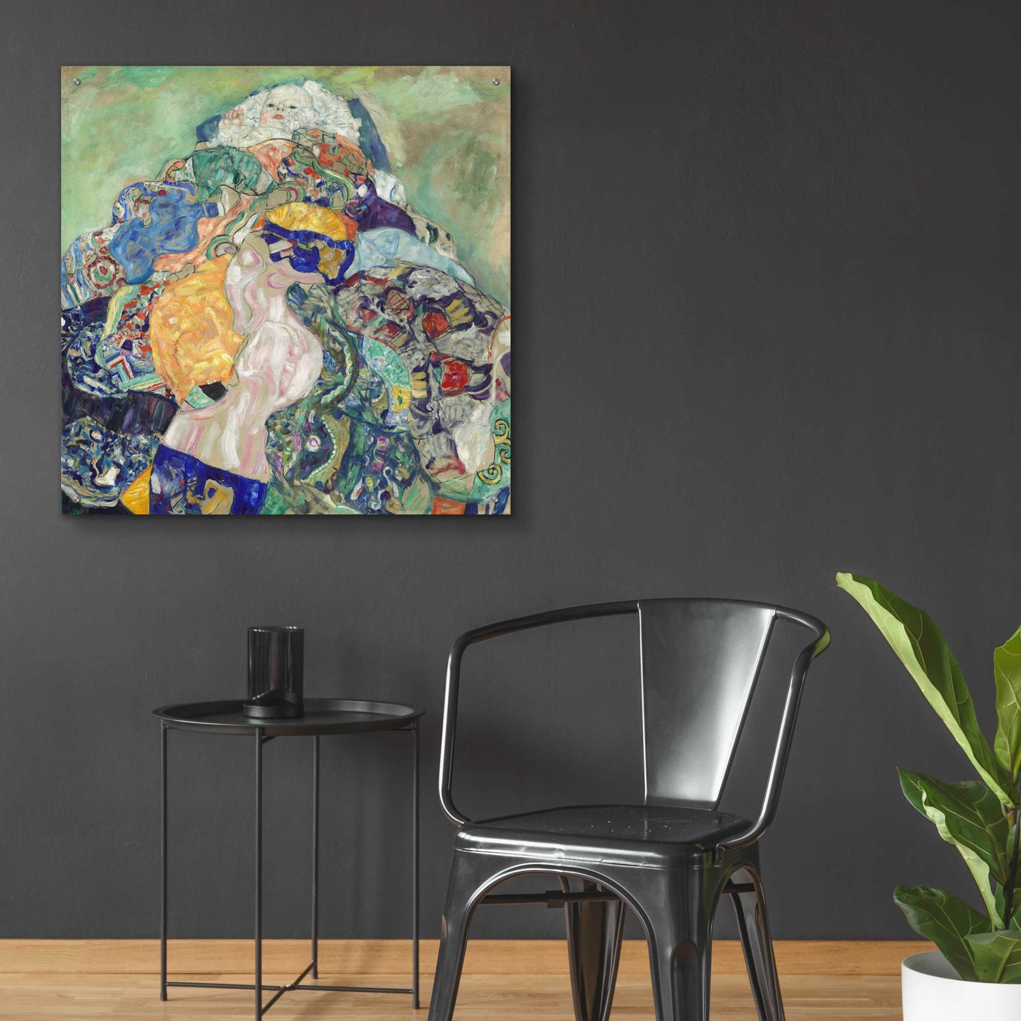 Epic Art 'Baby' by Gustav Klimt, Acrylic Glass Wall Art,36x36