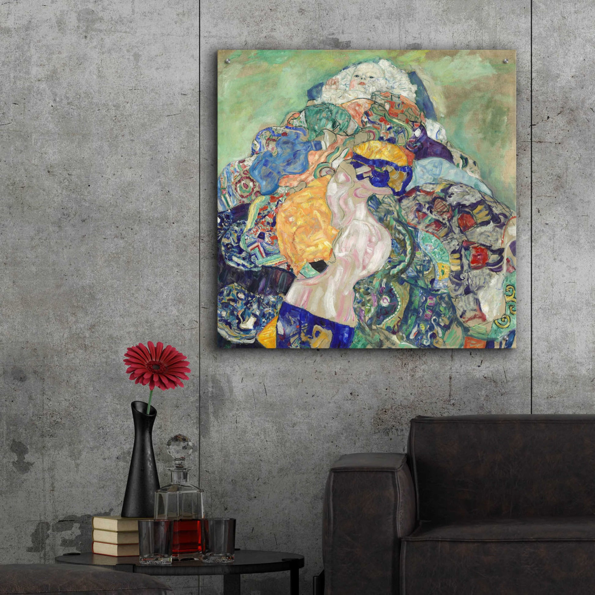 Epic Art 'Baby' by Gustav Klimt, Acrylic Glass Wall Art,36x36