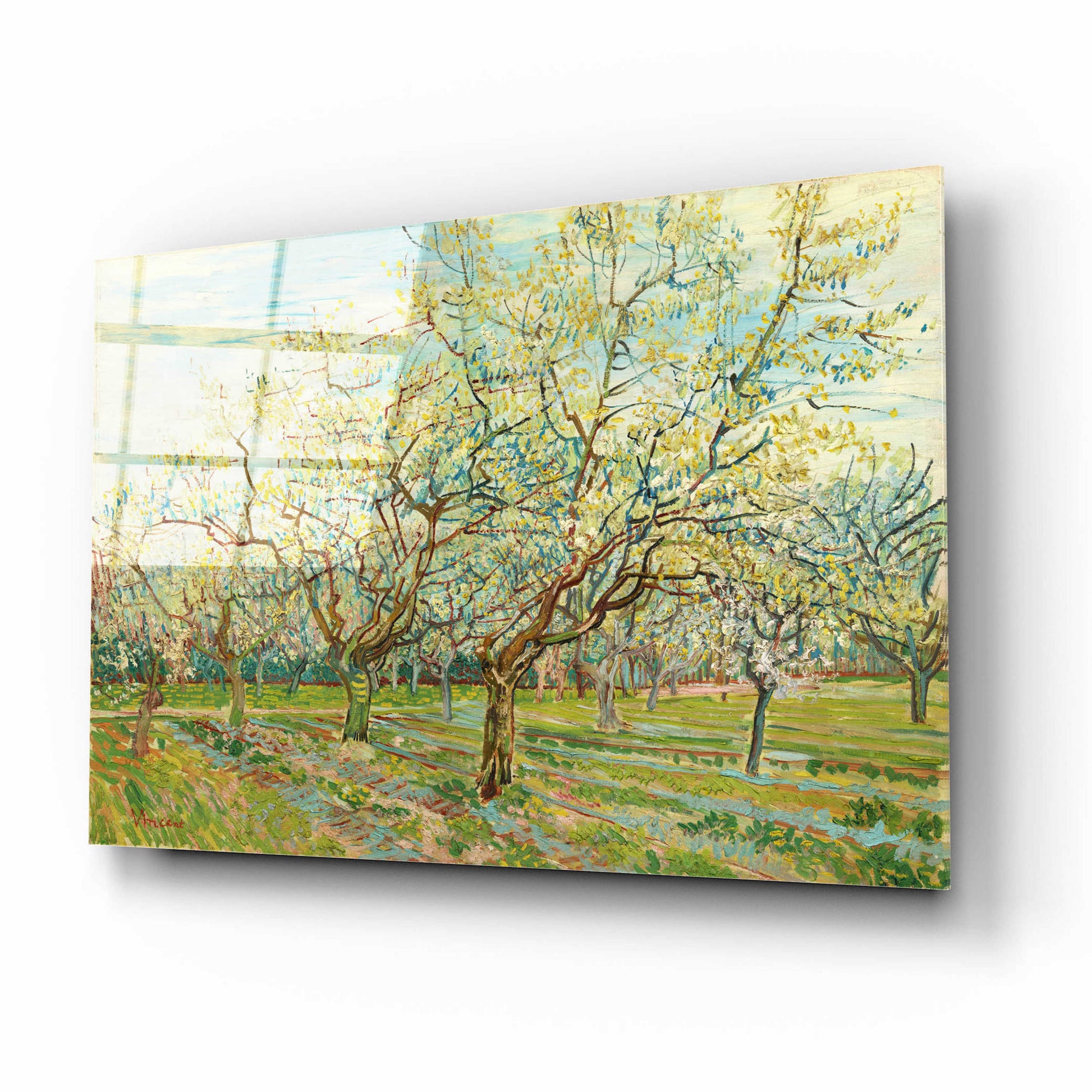 Epic Art 'The White Orchard' by Vincent Van Gogh, Acrylic Glass Wall Art,16x12