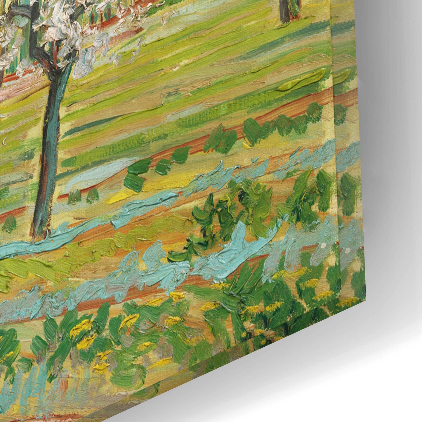 Epic Art 'The White Orchard' by Vincent Van Gogh, Acrylic Glass Wall Art,16x12