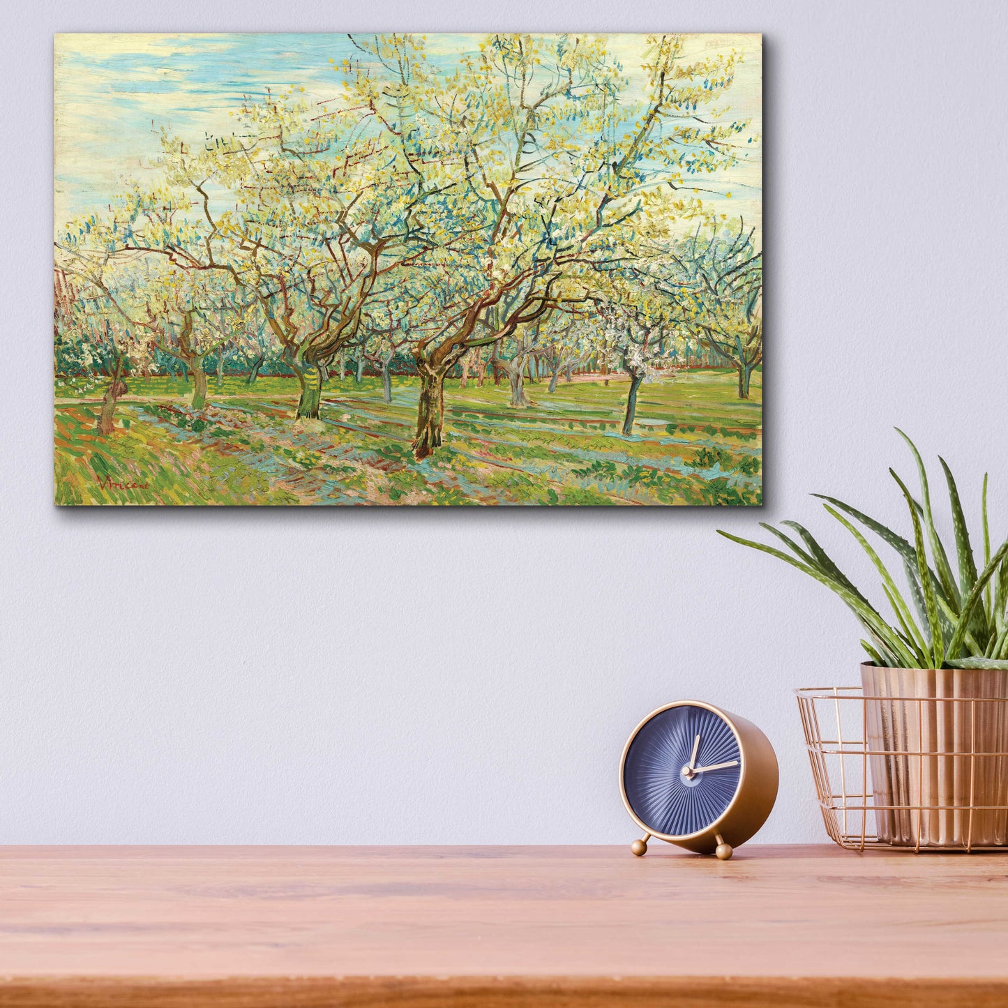 Epic Art 'The White Orchard' by Vincent Van Gogh, Acrylic Glass Wall Art,16x12