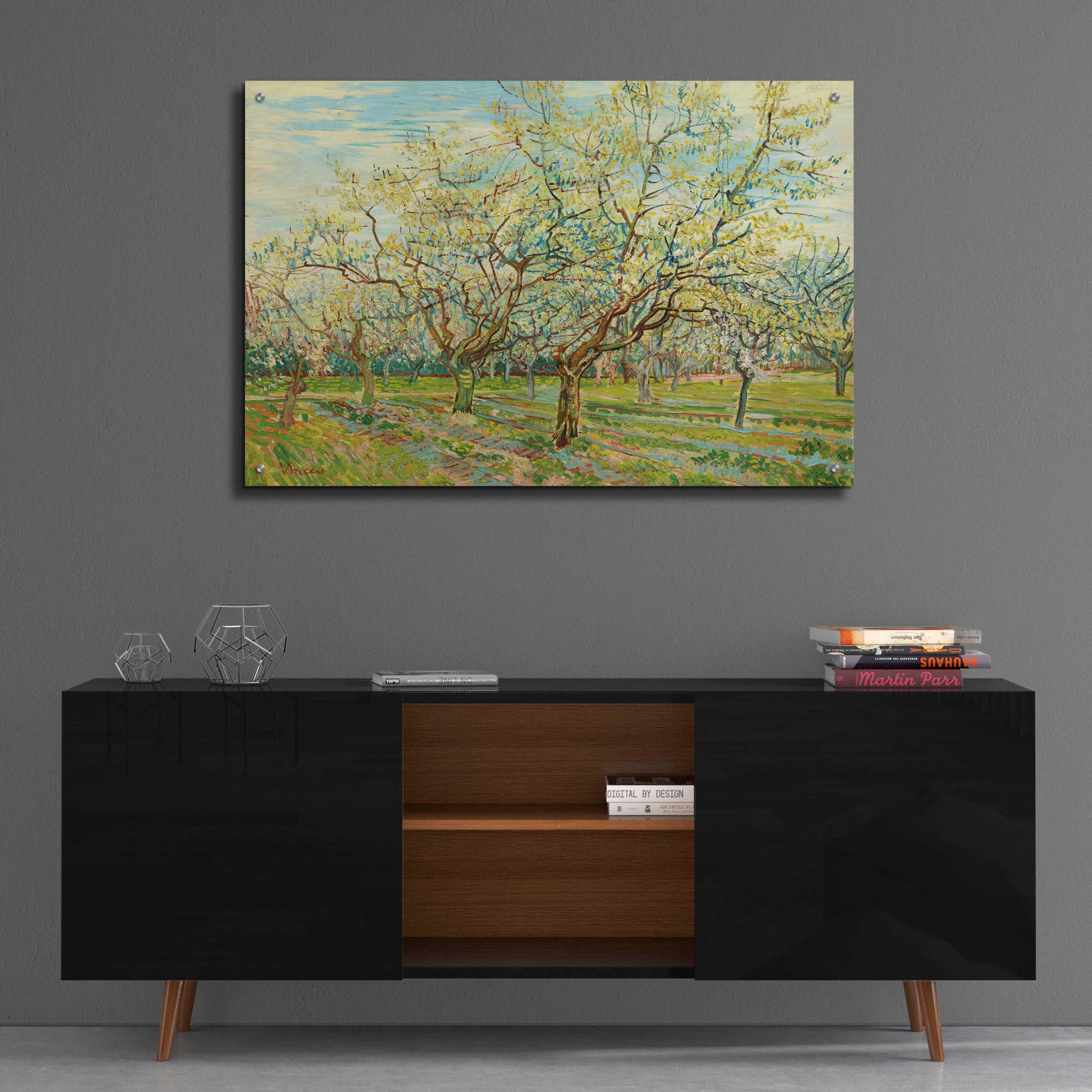 Epic Art 'The White Orchard' by Vincent Van Gogh, Acrylic Glass Wall Art,36x24