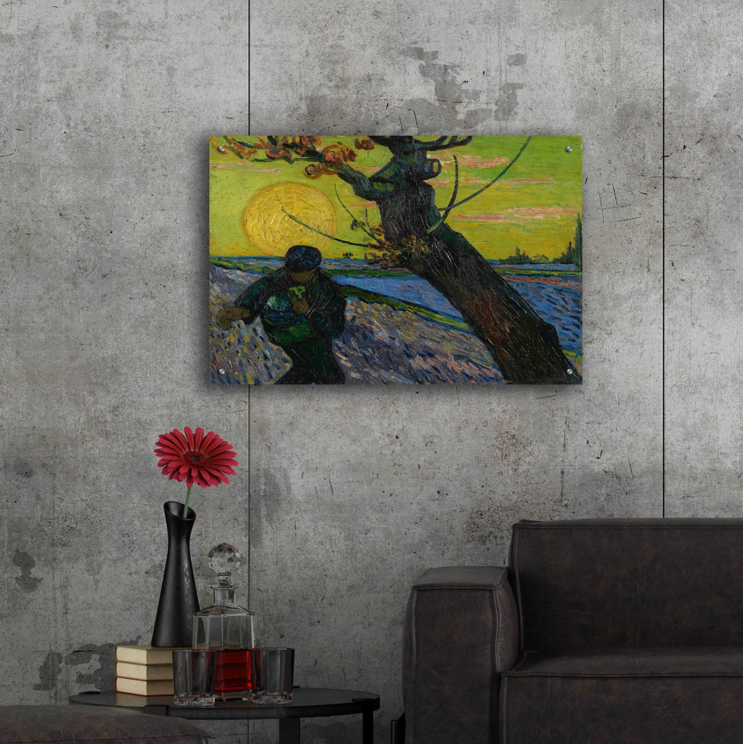Epic Art 'The Sower' by Vincent Van Gogh, Acrylic Glass Wall Art,36x24