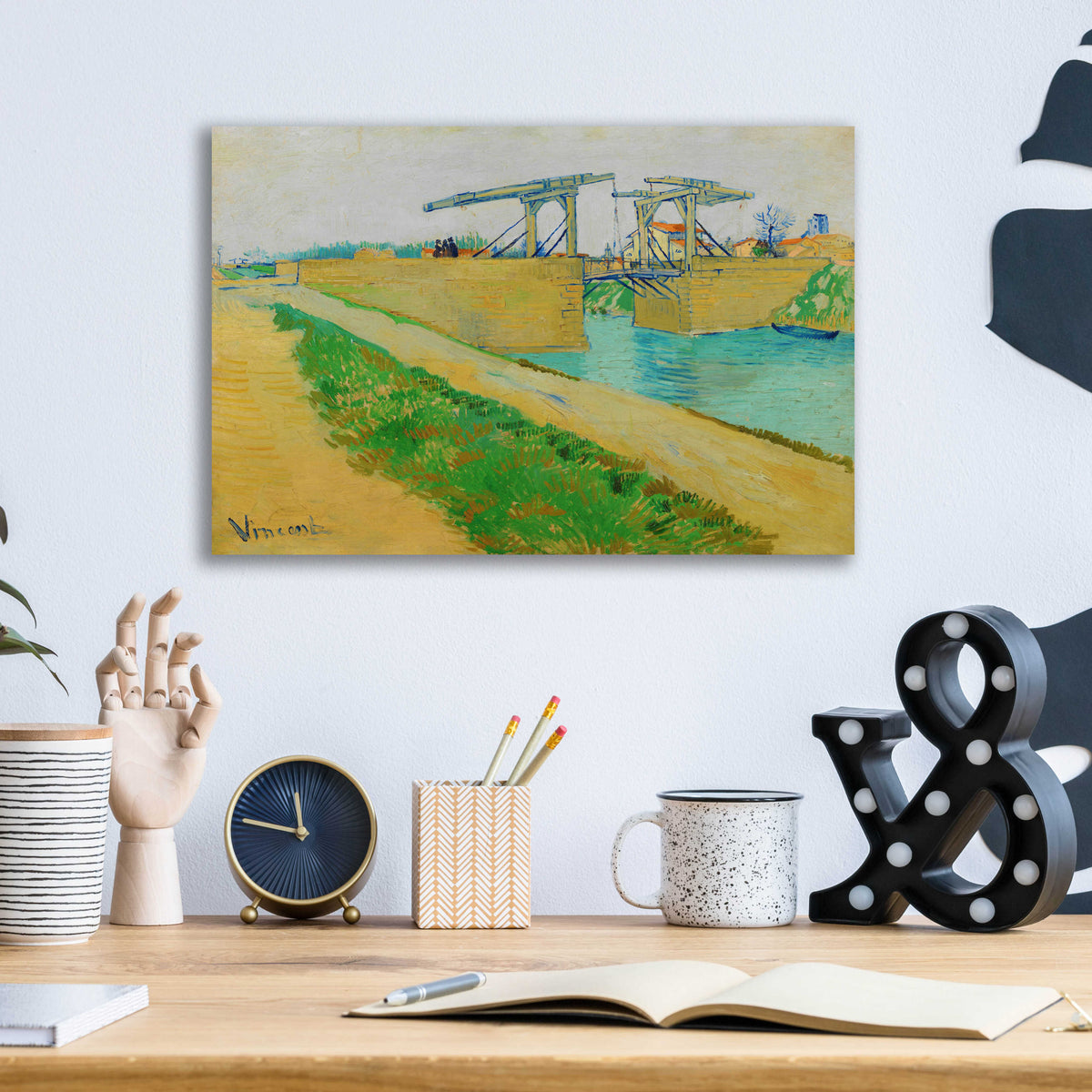 Epic Art 'The Langlois Bridge' by Vincent Van Gogh, Acrylic Glass Wall Art,16x12