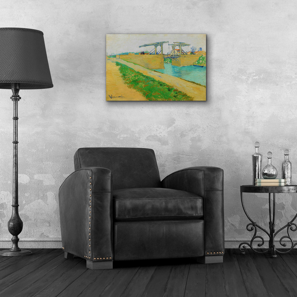 Epic Art 'The Langlois Bridge' by Vincent Van Gogh, Acrylic Glass Wall Art,24x16