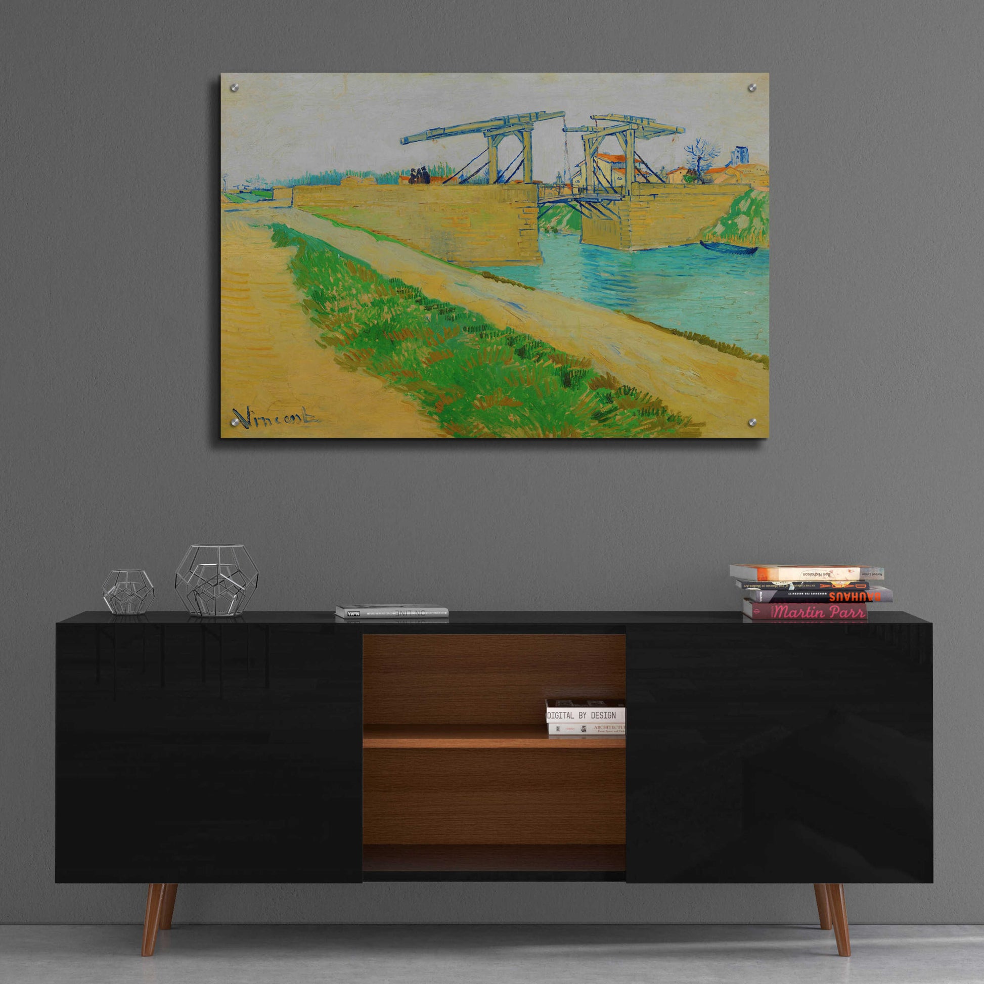 Epic Art 'The Langlois Bridge' by Vincent Van Gogh, Acrylic Glass Wall Art,36x24