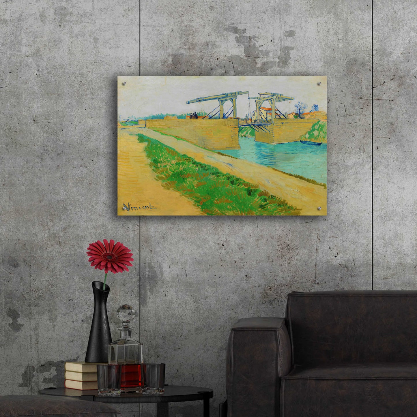 Epic Art 'The Langlois Bridge' by Vincent Van Gogh, Acrylic Glass Wall Art,36x24