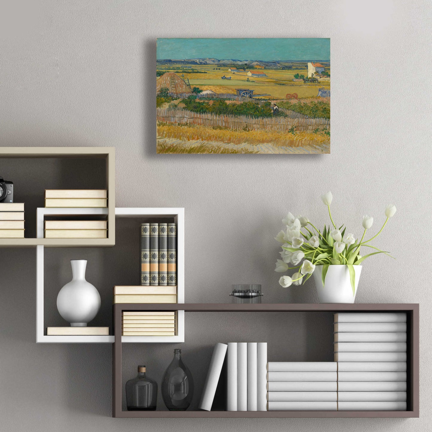 Epic Art 'The Harvest' by Vincent Van Gogh, Acrylic Glass Wall Art,24x16