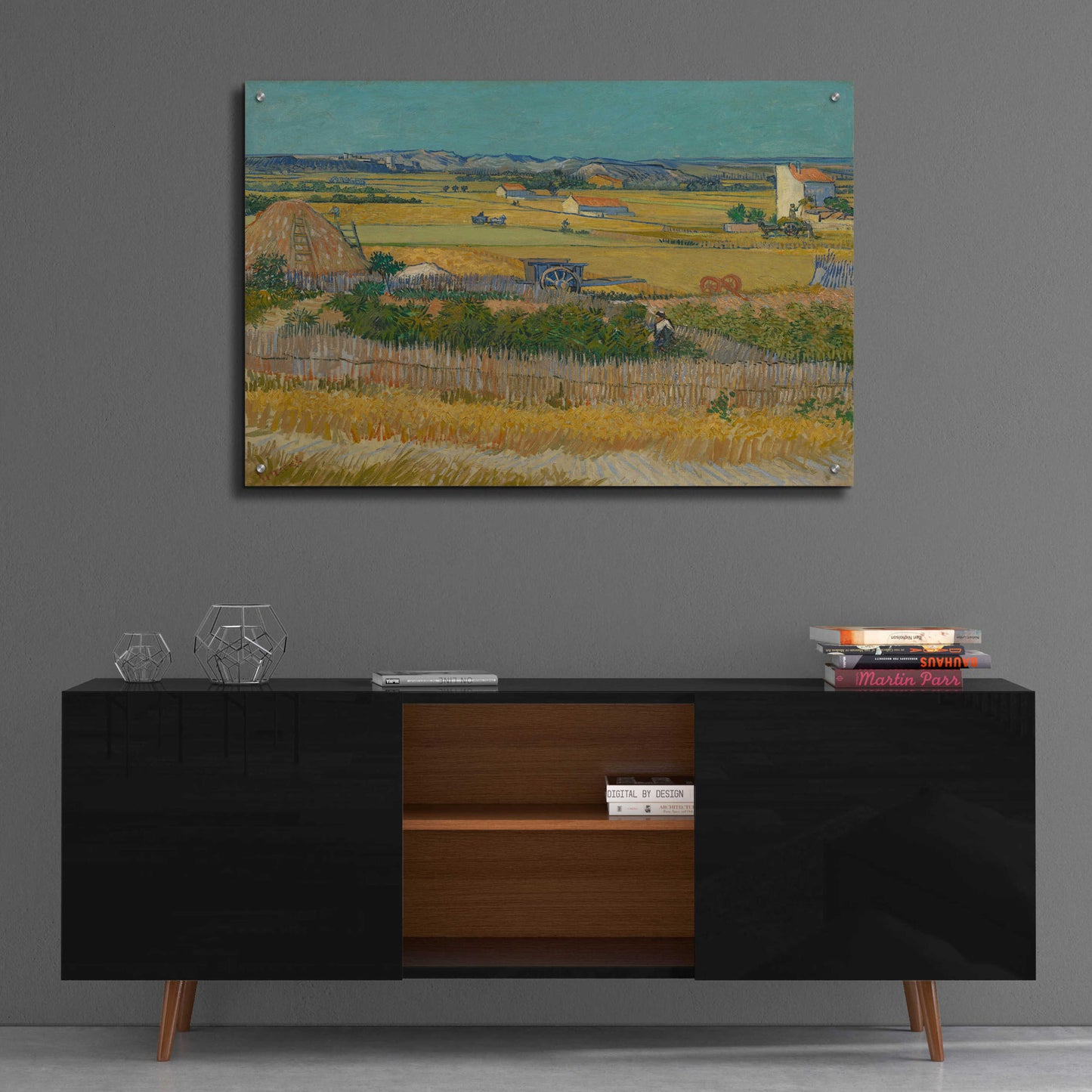 Epic Art 'The Harvest' by Vincent Van Gogh, Acrylic Glass Wall Art,36x24