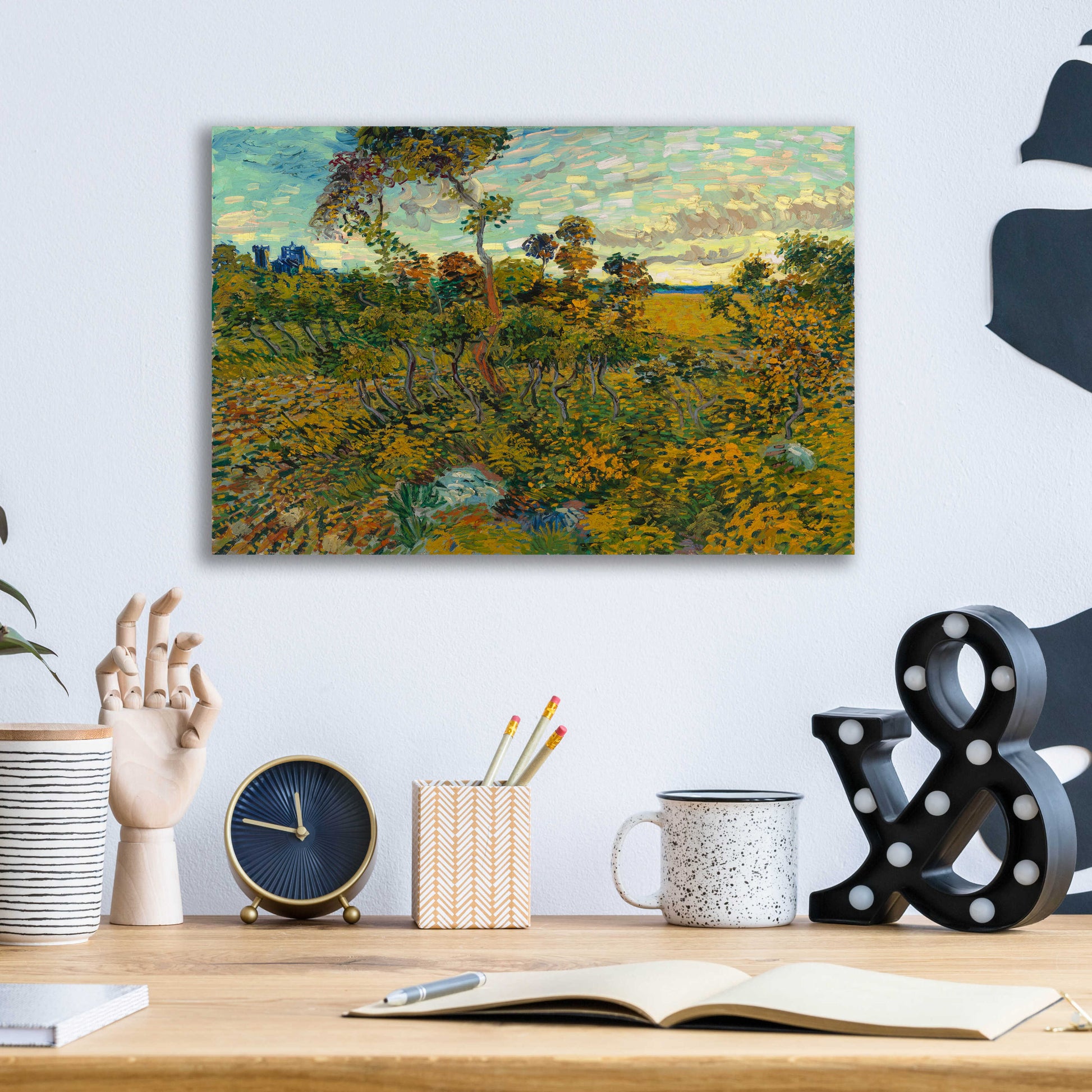 Epic Art 'Sunset At Montmajour 1888' by Vincent Van Gogh, Acrylic Glass Wall Art,16x12