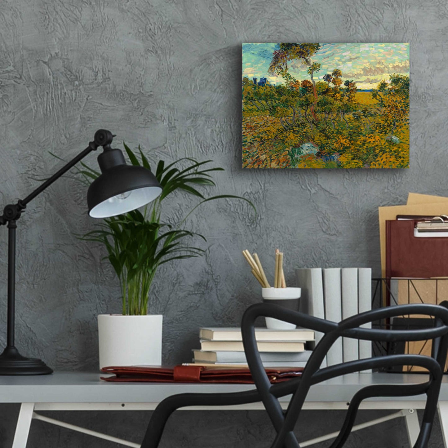 Epic Art 'Sunset At Montmajour 1888' by Vincent Van Gogh, Acrylic Glass Wall Art,16x12